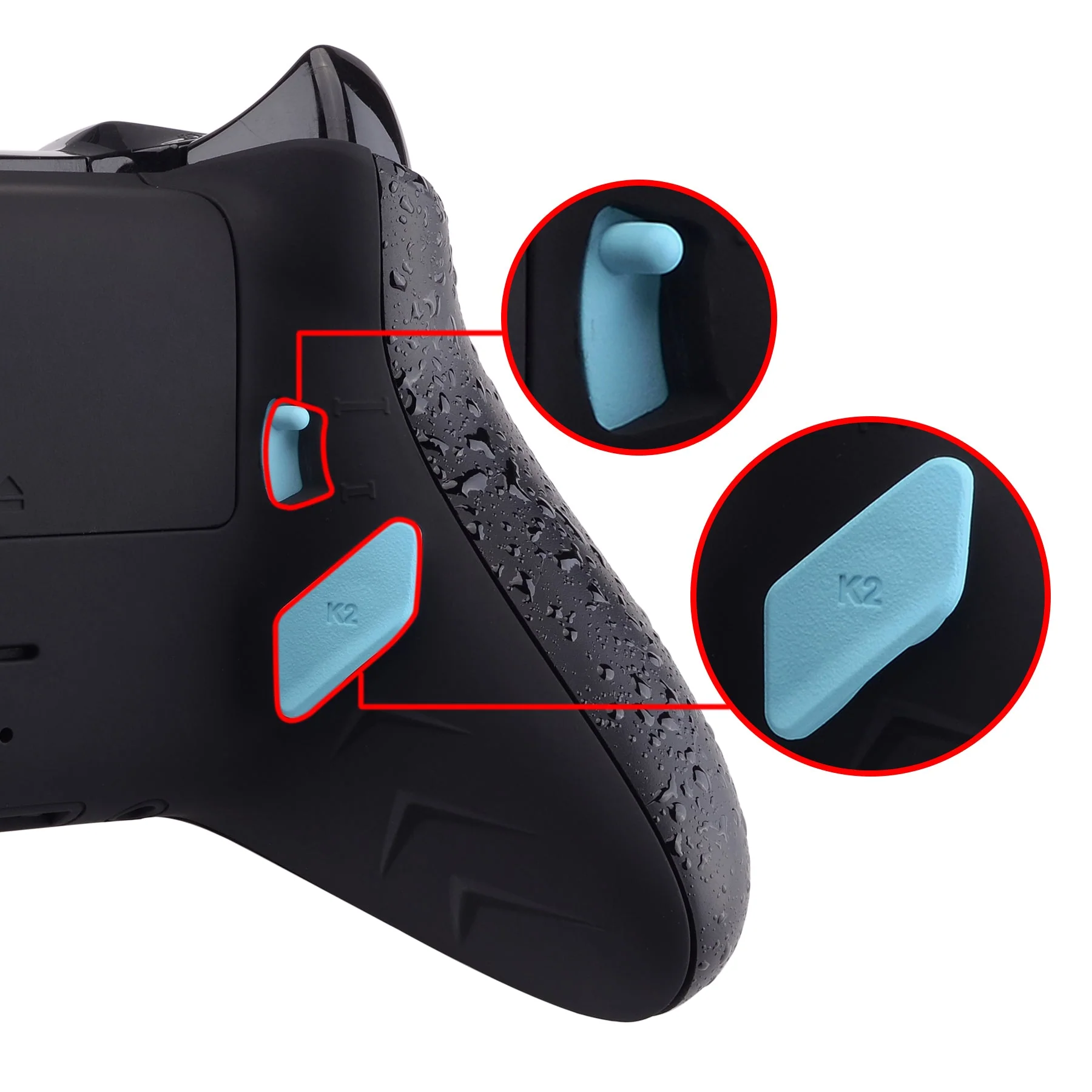 eXtremeRate Replacement Redesigned Back Buttons HK3 HK4 Trigger lock K1 K2 Paddles for eXtremeRate LOFTY Remap & Trigger Stop Kit, Compatible with Xbox One X & S Controller - Heaven Blue - Image 5