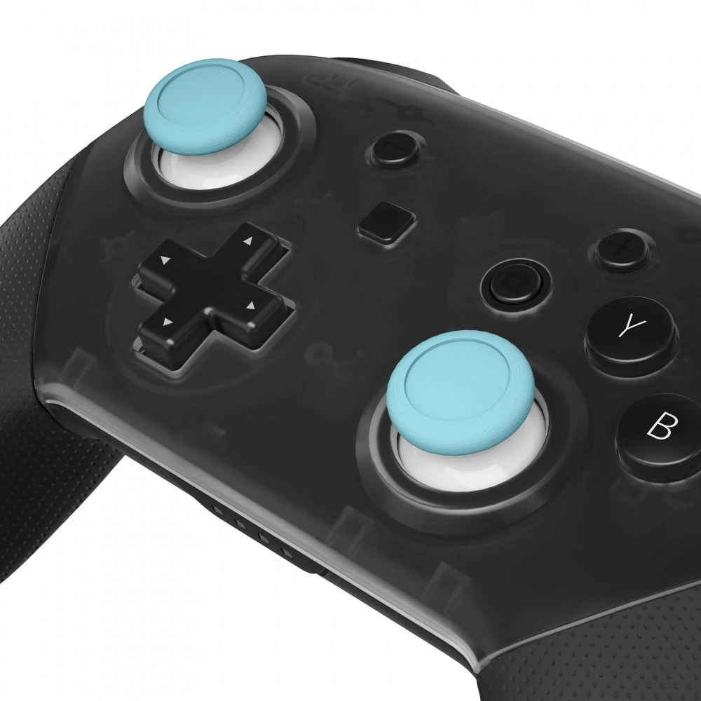 eXtremeRate Replacement Dual-color 3D Joystick Thumbsticks for Nintendo Switch Pro Controller - Heaven Blue & White - Image 2