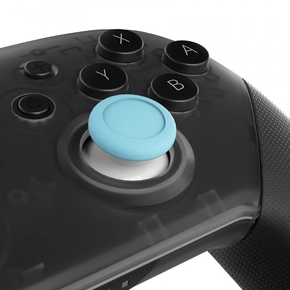 eXtremeRate Replacement Dual-color 3D Joystick Thumbsticks for Nintendo Switch Pro Controller - Heaven Blue & White - Image 4