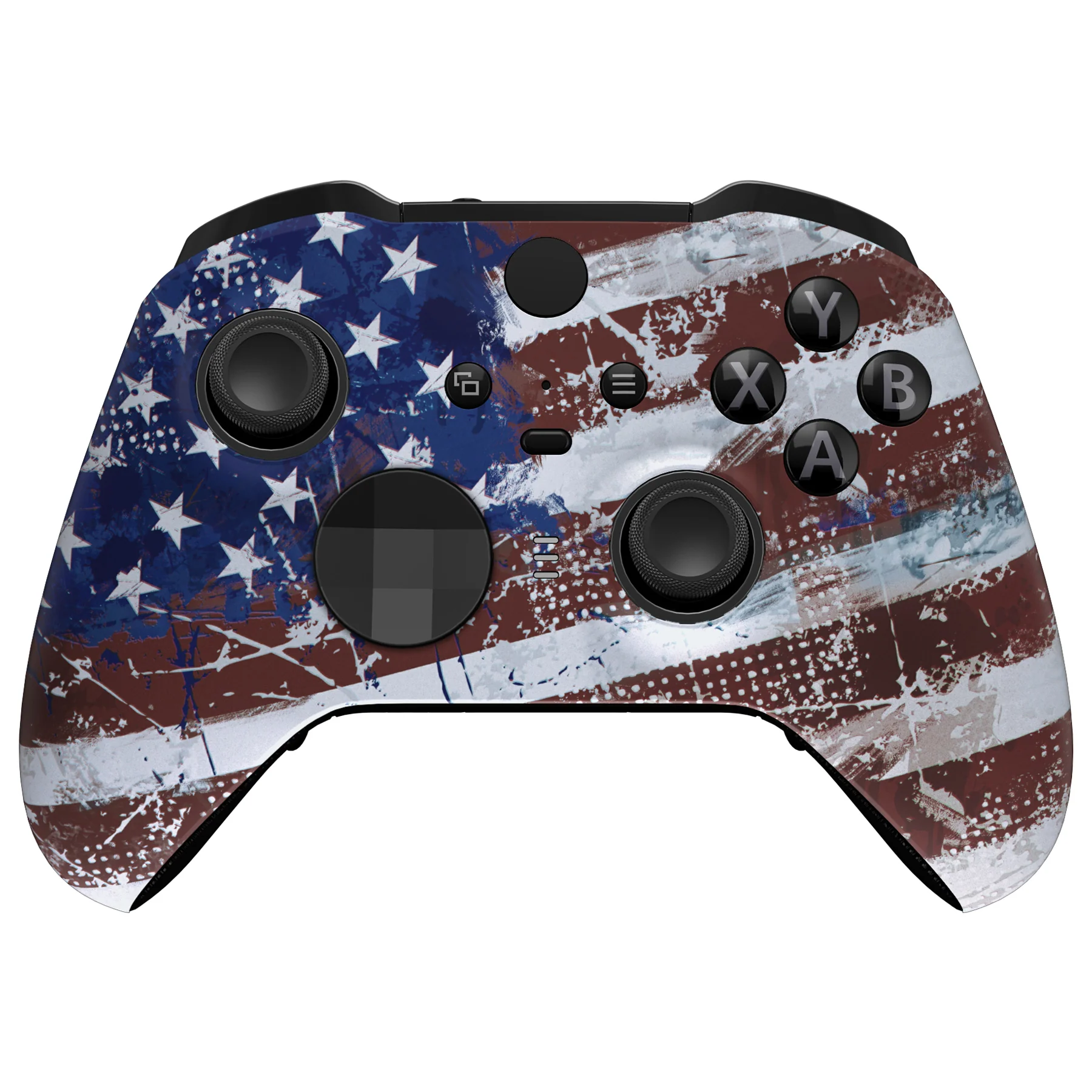 eXtremeRate Replacement Front Housing Shell Case with Accent Rings for Xbox One Elite Series 2 & Elite 2 Core Controller (Model 1797) - Impression US Flag - Image 2