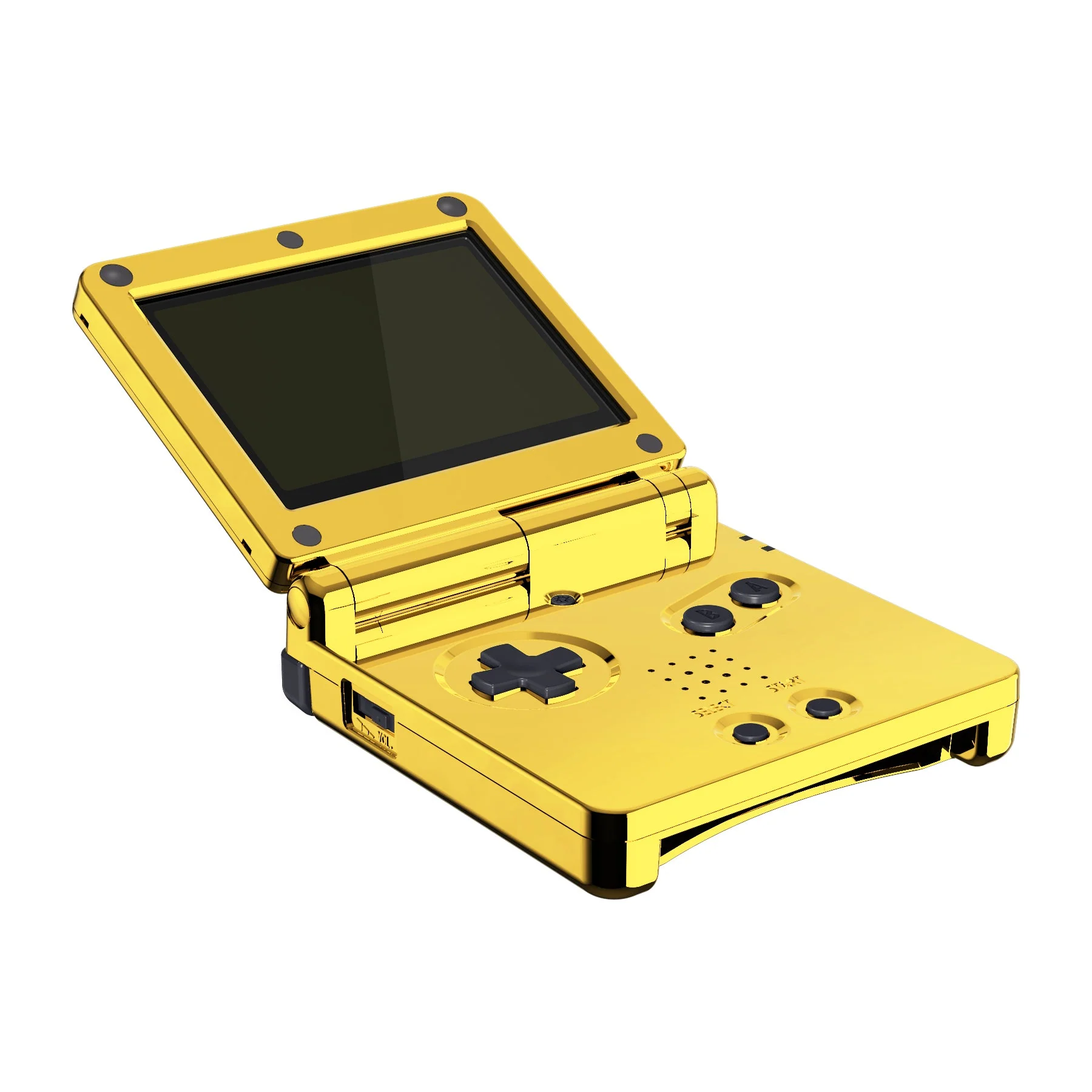 eXtremeRate IPS Ready Upgraded Replacement Full Set Shells with Buttons for Gameboy Advance SP GBA SP, Compatible with Both IPS & Standard LCD - Chrome Gold Glossy - Image 4