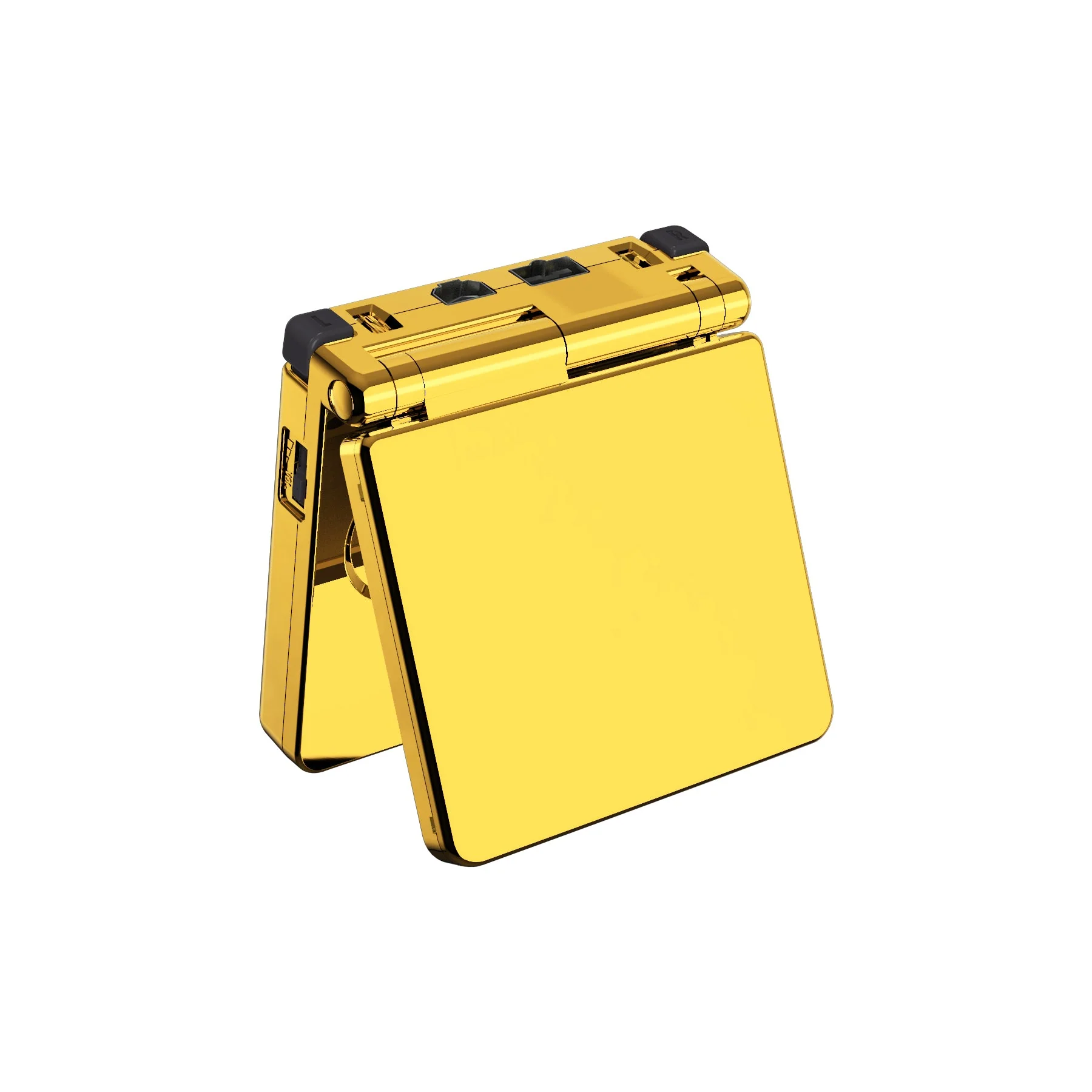 eXtremeRate IPS Ready Upgraded Replacement Full Set Shells with Buttons for Gameboy Advance SP GBA SP, Compatible with Both IPS & Standard LCD - Chrome Gold Glossy - Image 5