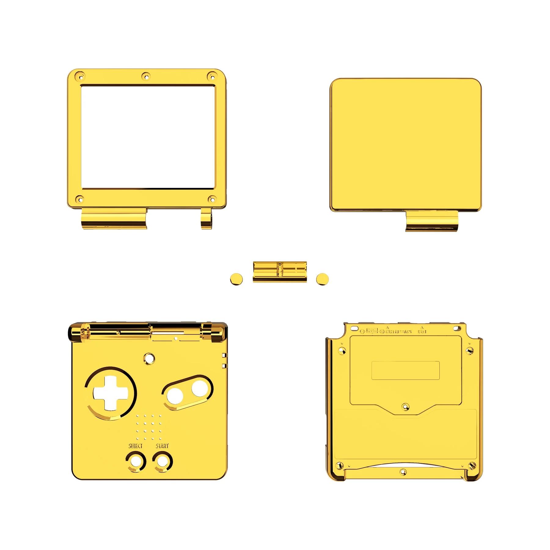 eXtremeRate IPS Ready Upgraded Replacement Full Set Shells with Buttons for Gameboy Advance SP GBA SP, Compatible with Both IPS & Standard LCD - Chrome Gold Glossy - Image 8