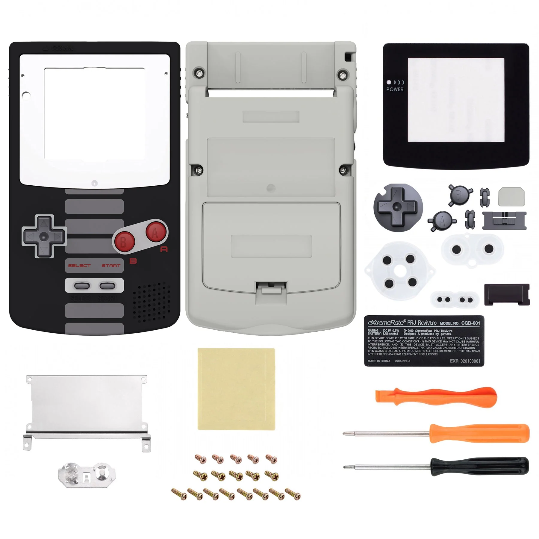 eXtremeRate IPS Ready Upgraded GBC Replacement Full Set Shells with Buttons for Gameboy Color, Compatible with GBC OSD IPS & Regular IPS & Standard LCD - Classics NES Style - Image 2