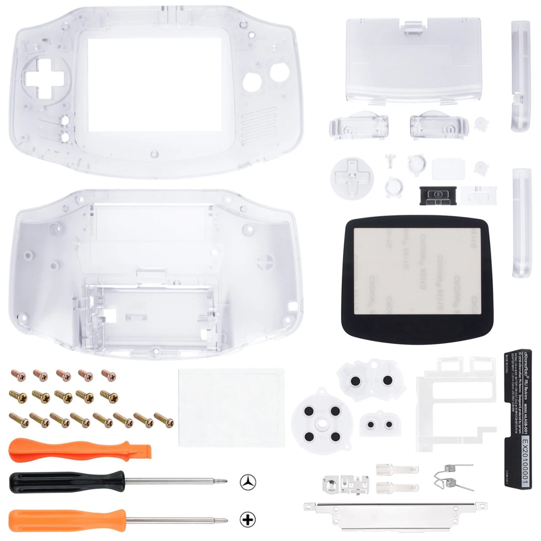 eXtremeRate IPS Ready Upgraded GBA Replacement Full Set Shells with Buttons for Gameboy Advance, Compatible with Both IPS & Standard LCD - Clear - Image 2