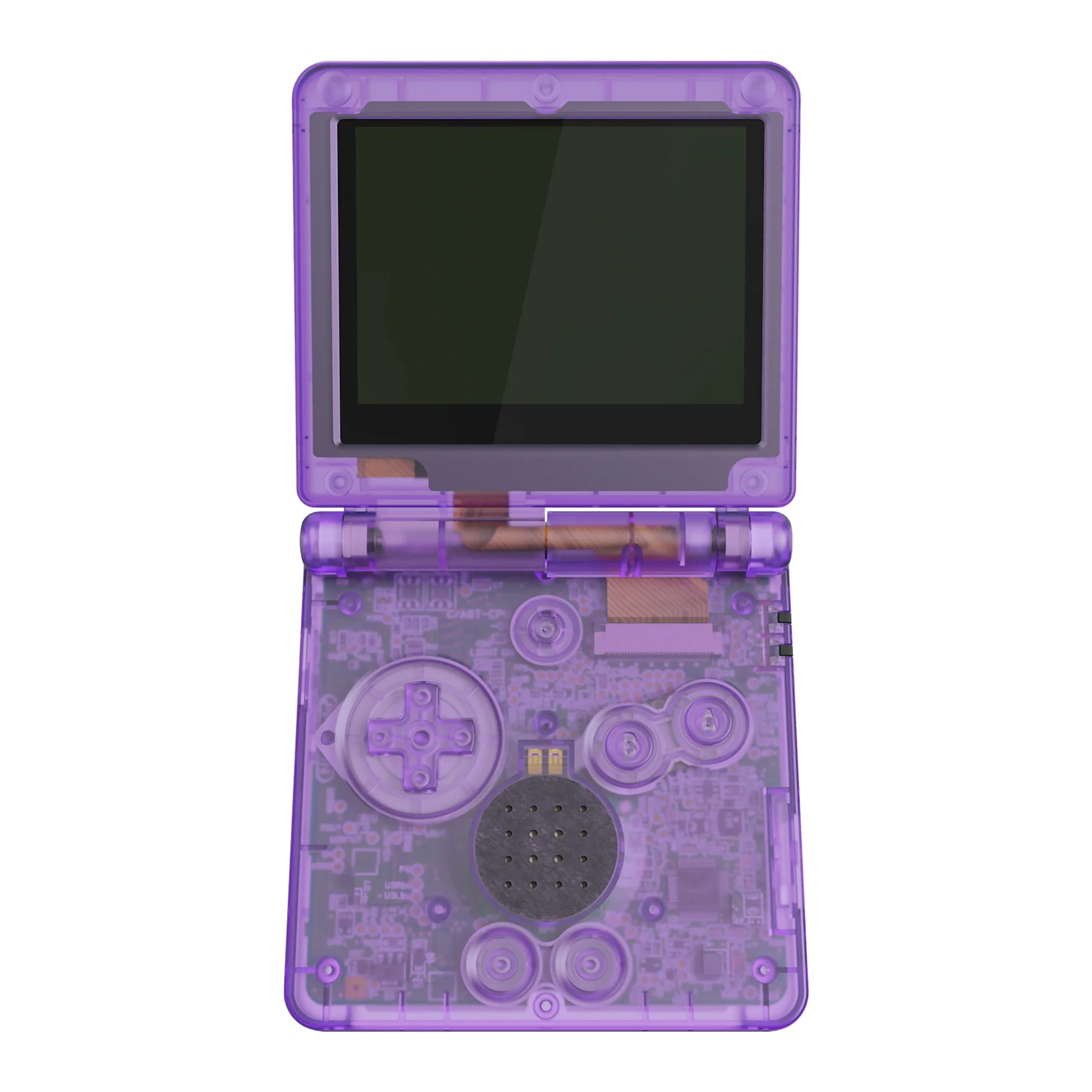 eXtremeRate IPS Ready Upgraded Replacement Full Set Shells with Buttons for Gameboy Advance SP GBA SP, Compatible with Both IPS & Standard LCD - Clear Atomic Purple - Image 3