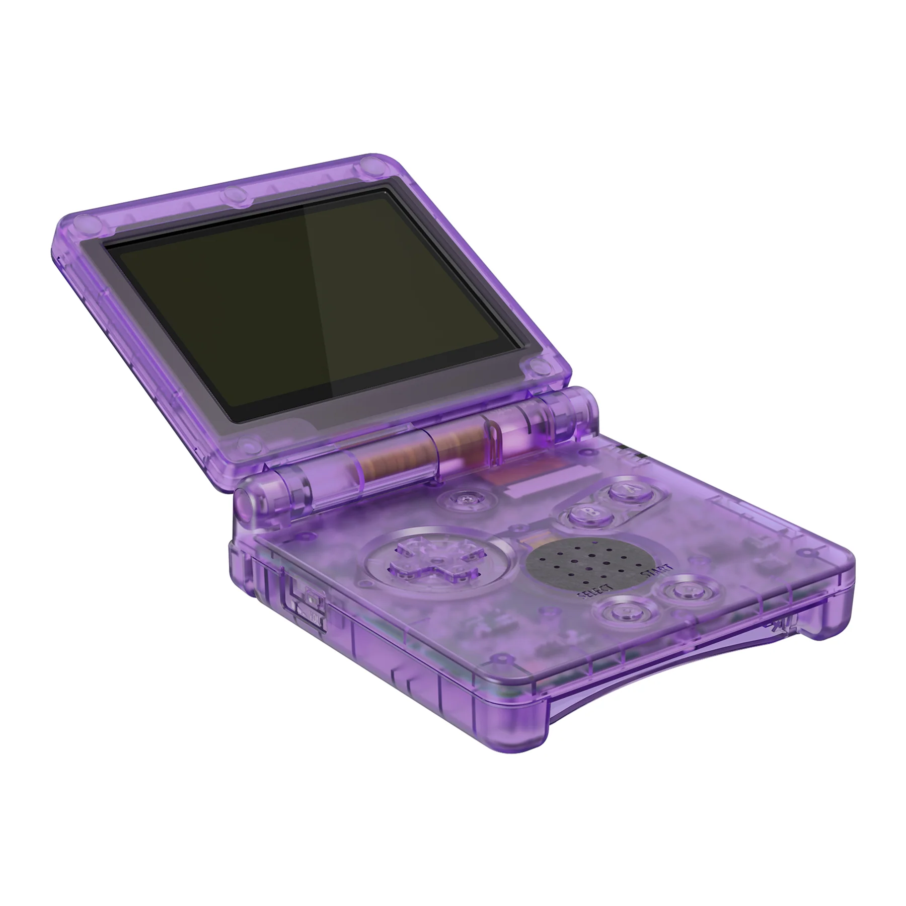 eXtremeRate IPS Ready Upgraded Replacement Full Set Shells with Buttons for Gameboy Advance SP GBA SP, Compatible with Both IPS & Standard LCD - Clear Atomic Purple - Image 4