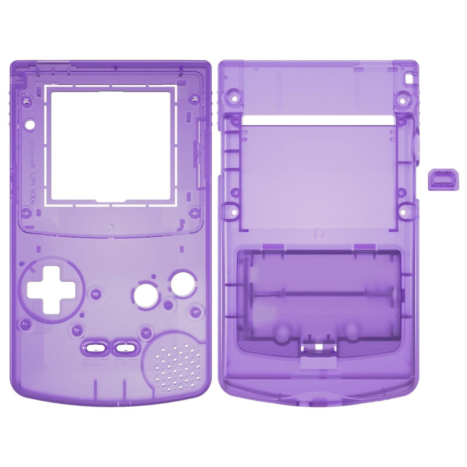 eXtremeRate IPS Ready Upgraded GBC Replacement Full Set Shells with Buttons for Gameboy Color, Compatible with GBC OSD IPS & Regular IPS & Standard LCD - Clear Atomic Purple - Image 7