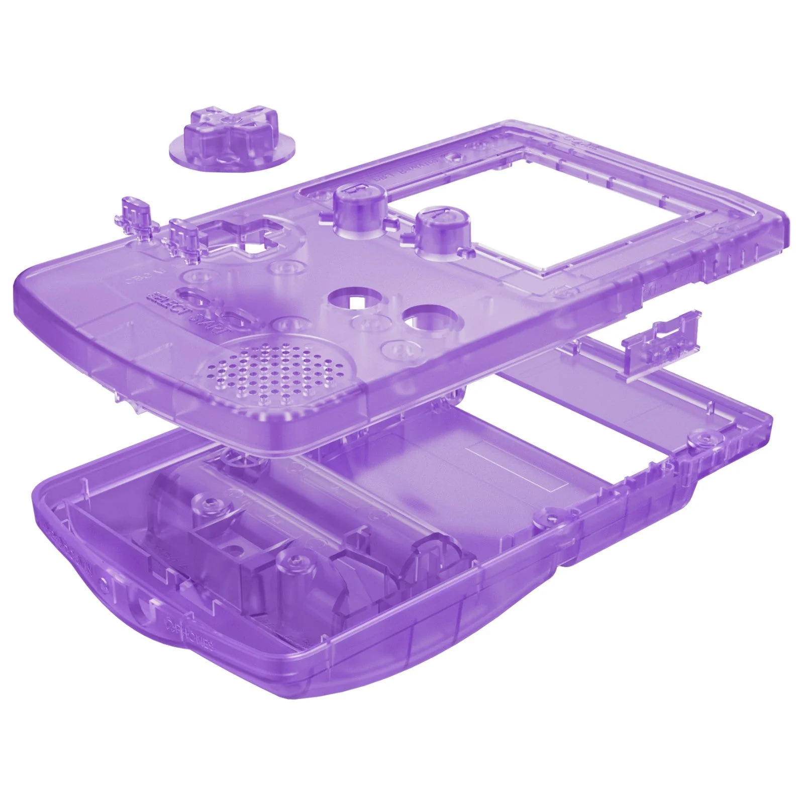 eXtremeRate IPS Ready Upgraded GBC Replacement Full Set Shells with Buttons for Gameboy Color, Compatible with GBC OSD IPS & Regular IPS & Standard LCD - Clear Atomic Purple - Image 9