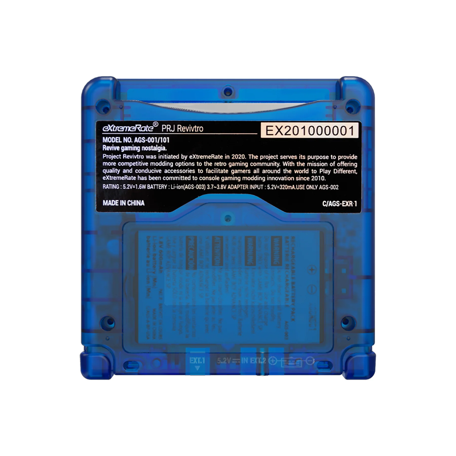eXtremeRate IPS Ready Upgraded Replacement Full Set Shells with Buttons for Gameboy Advance SP GBA SP, Compatible with Both IPS & Standard LCD - Clear Blue - Image 7