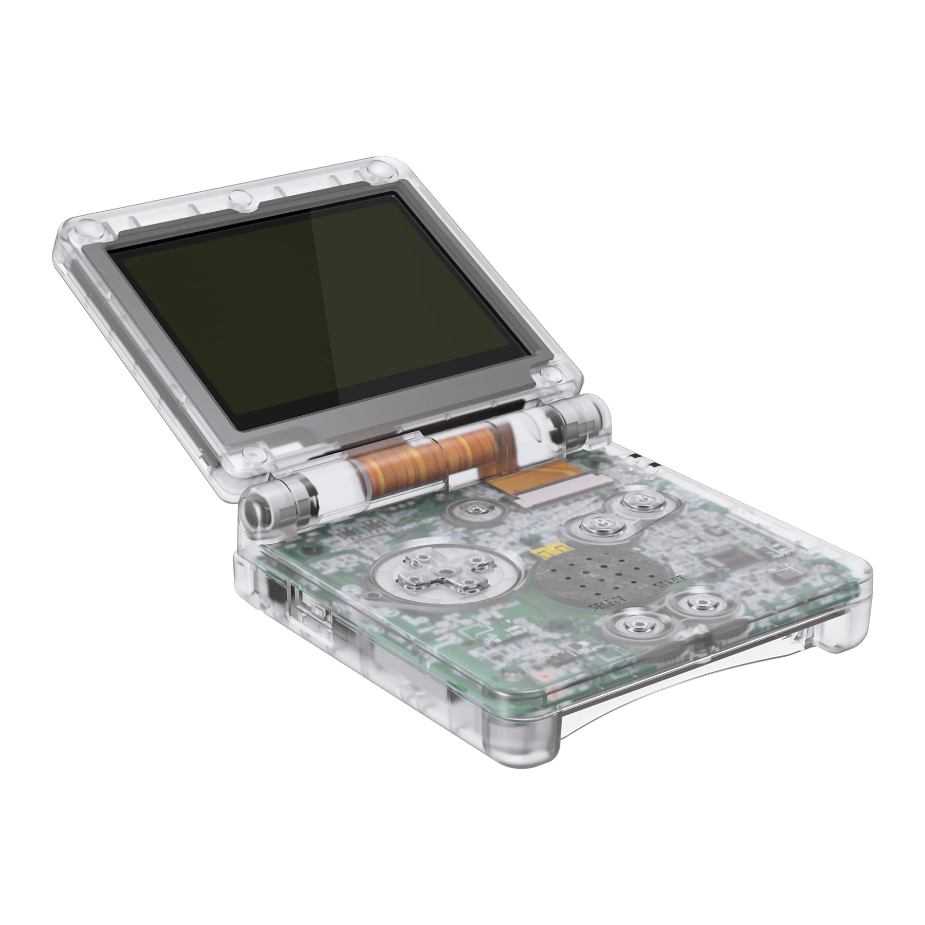 eXtremeRate IPS Ready Upgraded Replacement Full Set Shells with Buttons for Gameboy Advance SP GBA SP, Compatible with Both IPS & Standard LCD - Transparent Clear - Image 4
