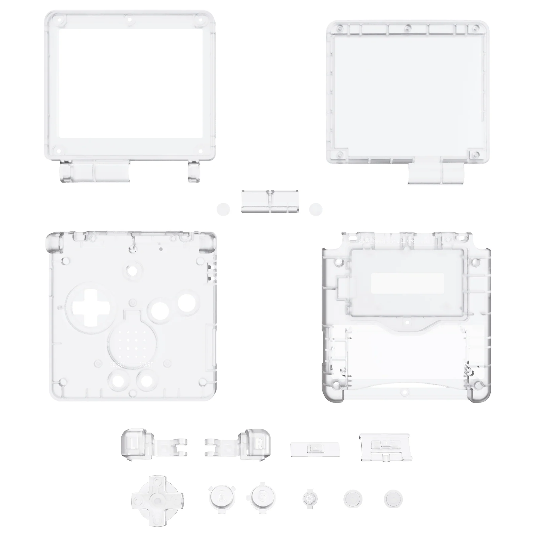 eXtremeRate IPS Ready Upgraded Replacement Full Set Shells with Buttons for Gameboy Advance SP GBA SP, Compatible with Both IPS & Standard LCD - Transparent Clear - Image 8