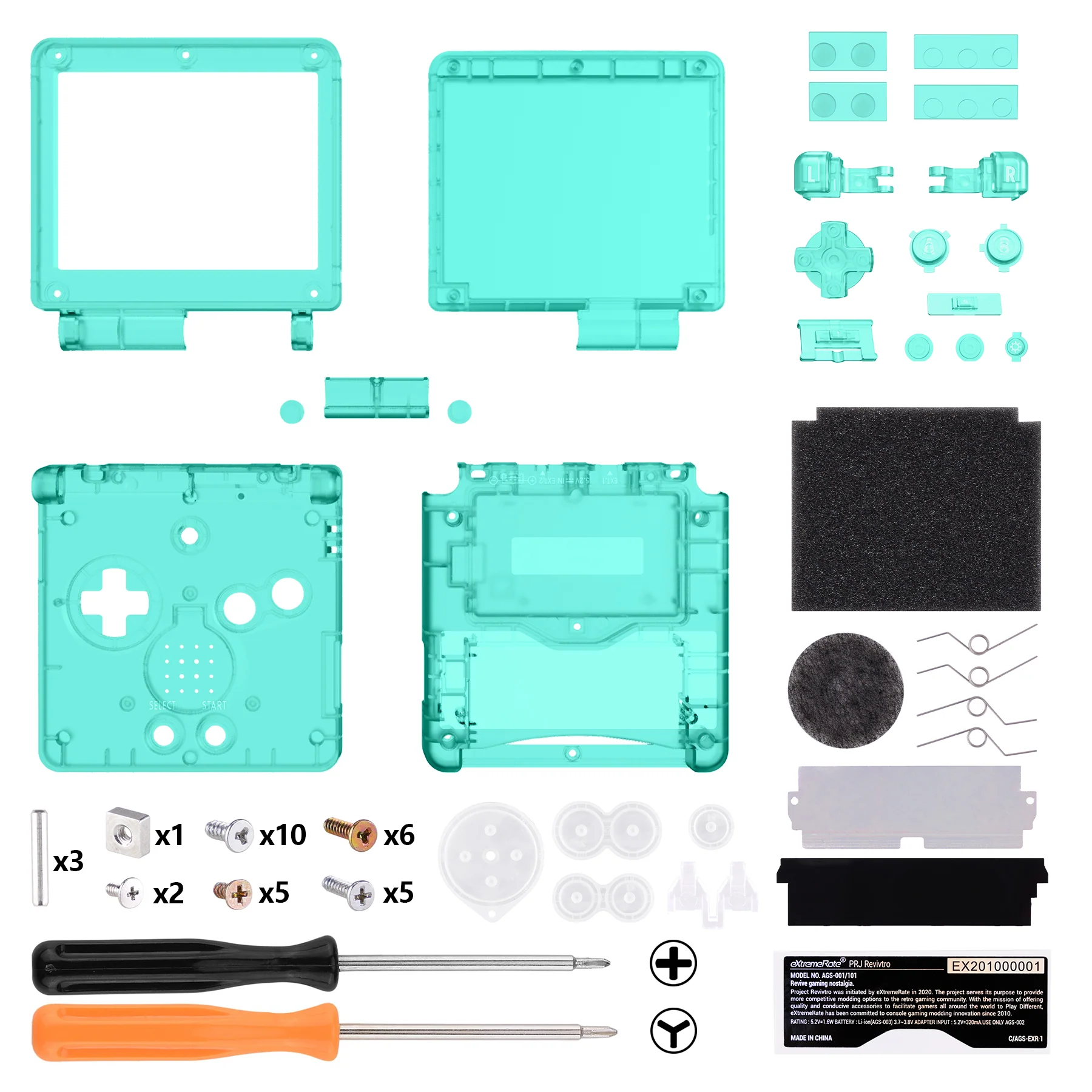 eXtremeRate IPS Ready Upgraded Replacement Full Set Shells with Buttons for Gameboy Advance SP GBA SP, Compatible with Both IPS & Standard LCD - Emerald Green - Image 2
