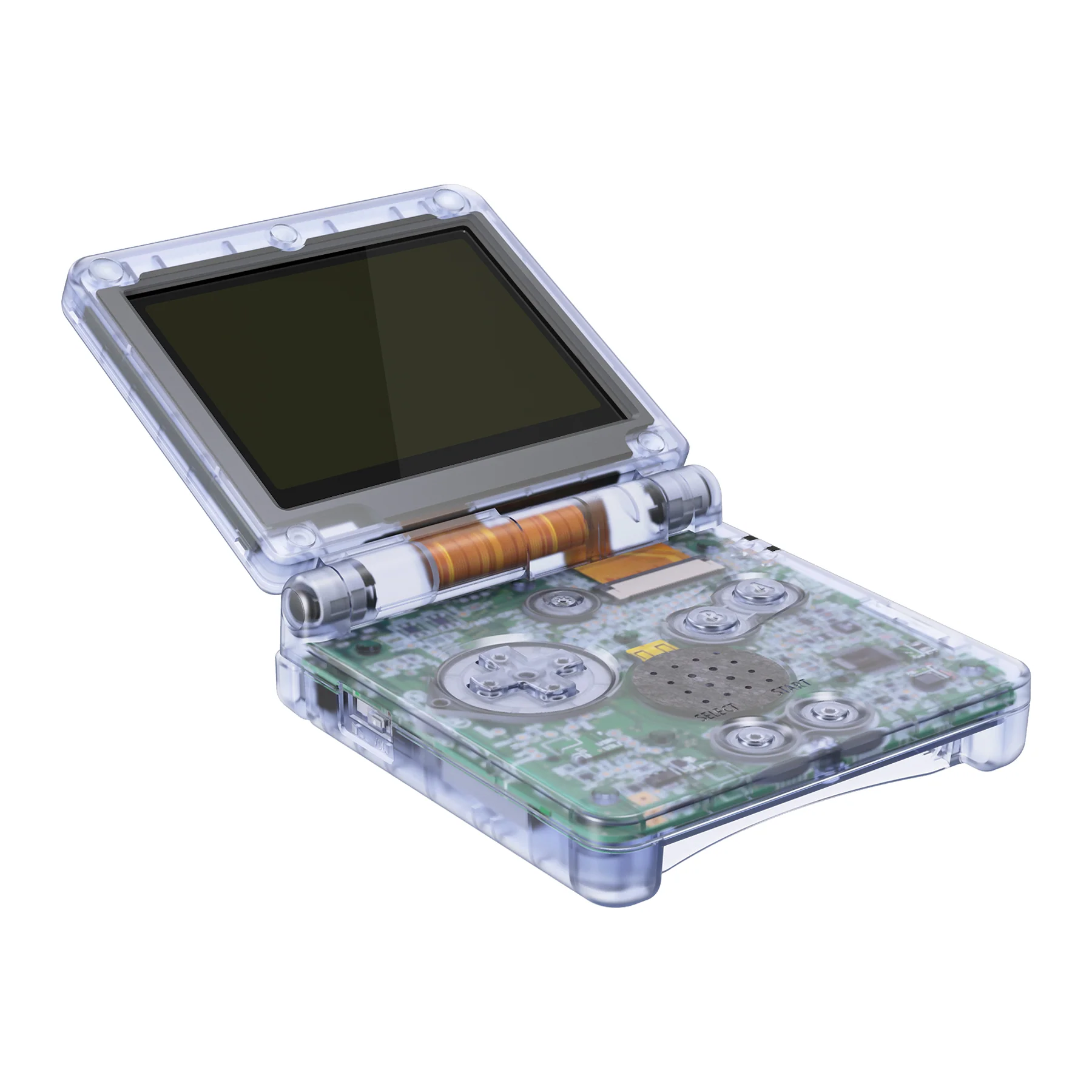 eXtremeRate IPS Ready Upgraded Replacement Full Set Shells with Buttons for Gameboy Advance SP GBA SP, Compatible with Both IPS & Standard LCD - Clear Glacier Blue - Image 3