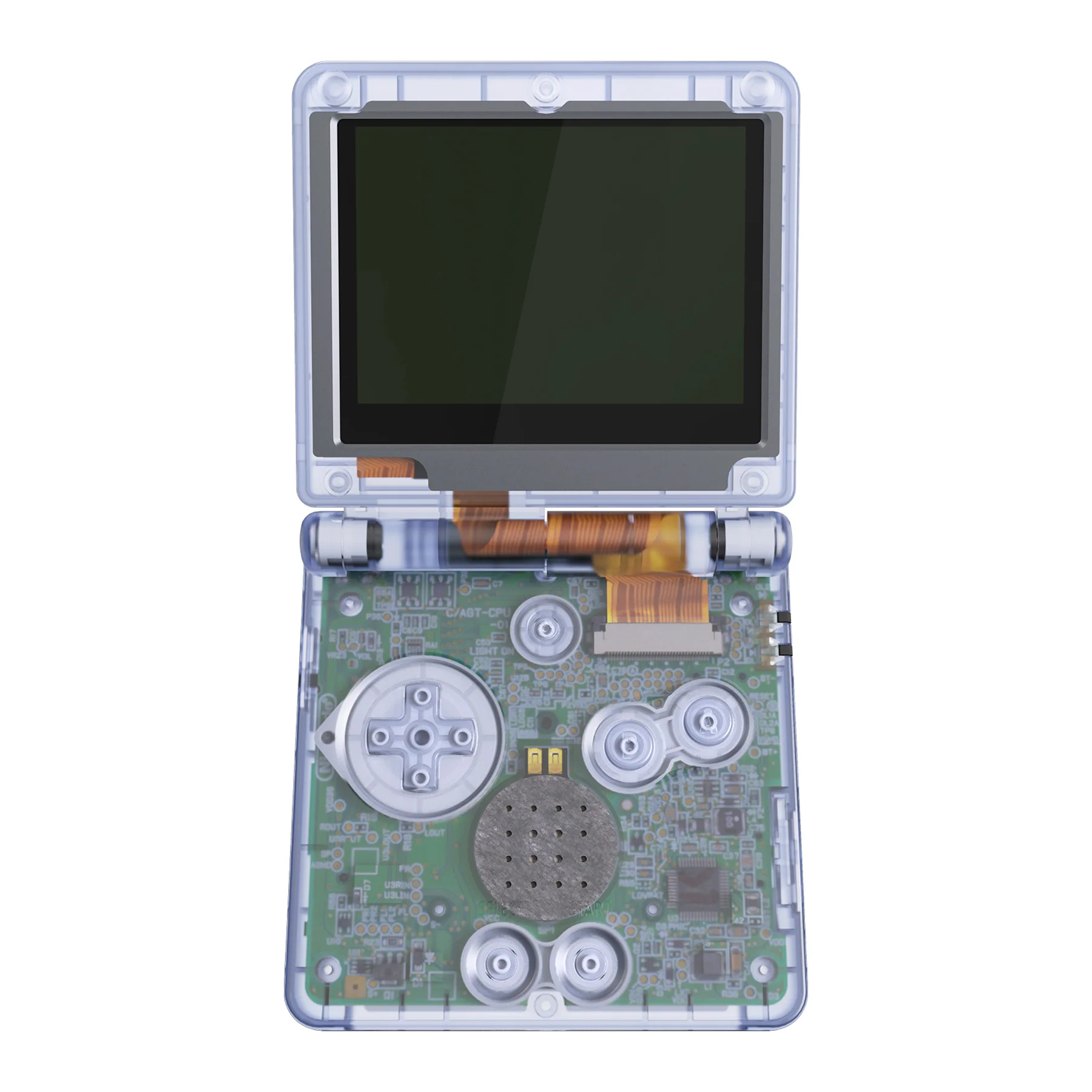 eXtremeRate IPS Ready Upgraded Replacement Full Set Shells with Buttons for Gameboy Advance SP GBA SP, Compatible with Both IPS & Standard LCD - Clear Glacier Blue - Image 4