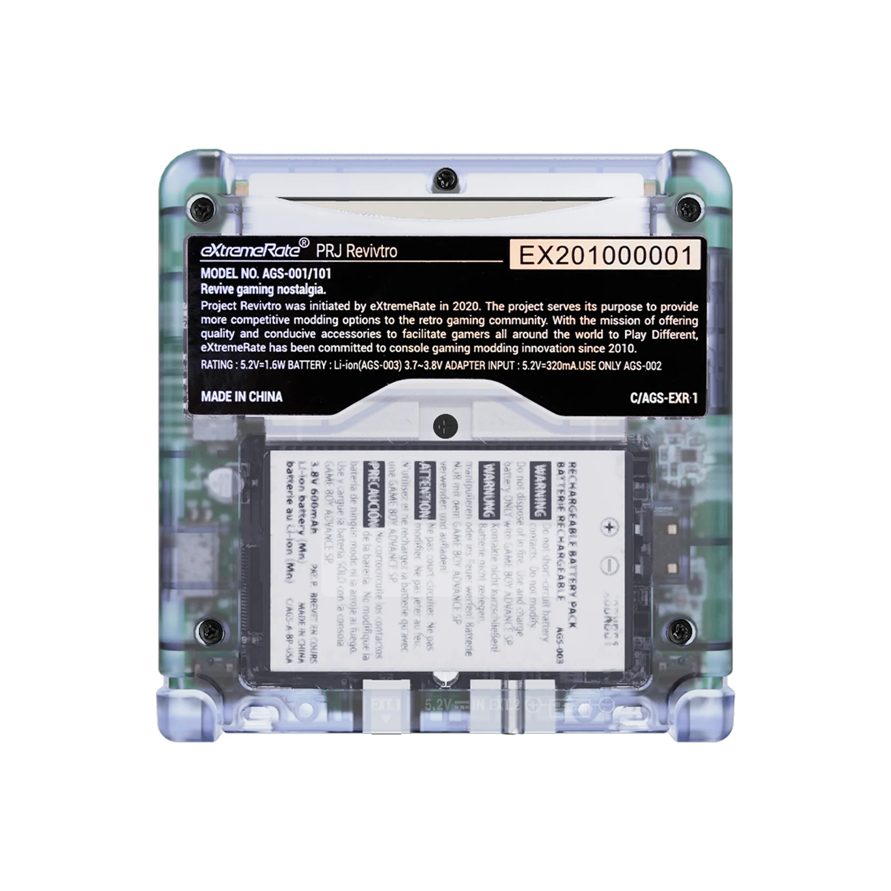 eXtremeRate IPS Ready Upgraded Replacement Full Set Shells with Buttons for Gameboy Advance SP GBA SP, Compatible with Both IPS & Standard LCD - Clear Glacier Blue - Image 7