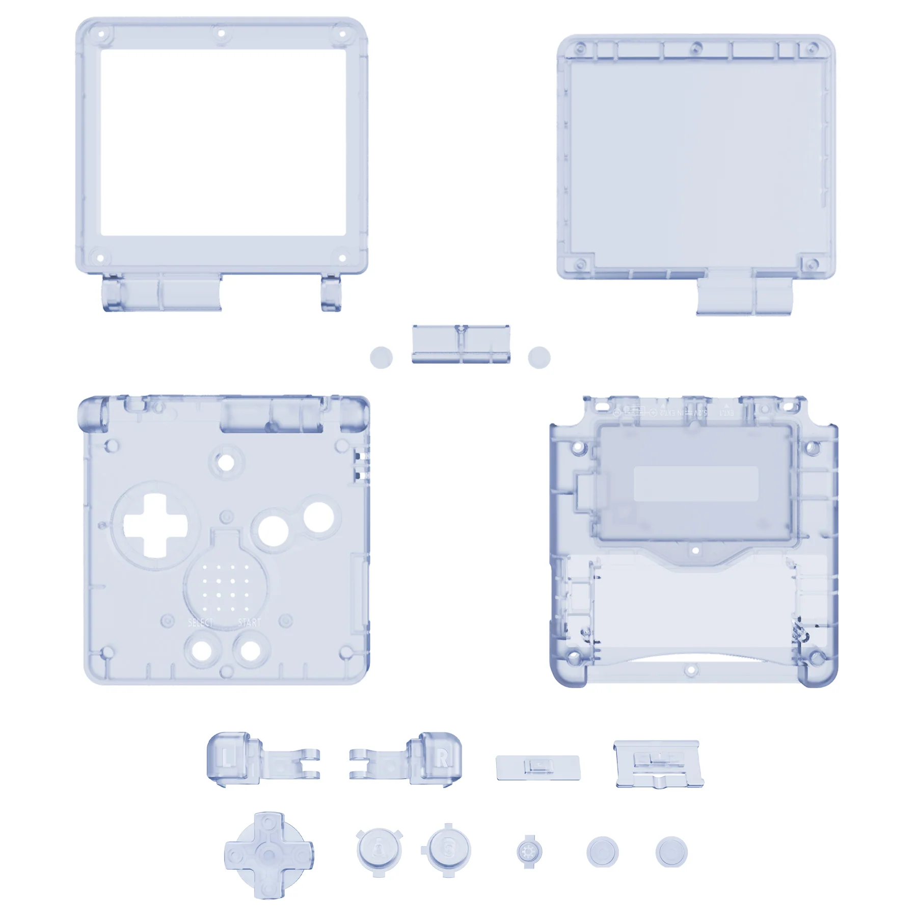 eXtremeRate IPS Ready Upgraded Replacement Full Set Shells with Buttons for Gameboy Advance SP GBA SP, Compatible with Both IPS & Standard LCD - Clear Glacier Blue - Image 8