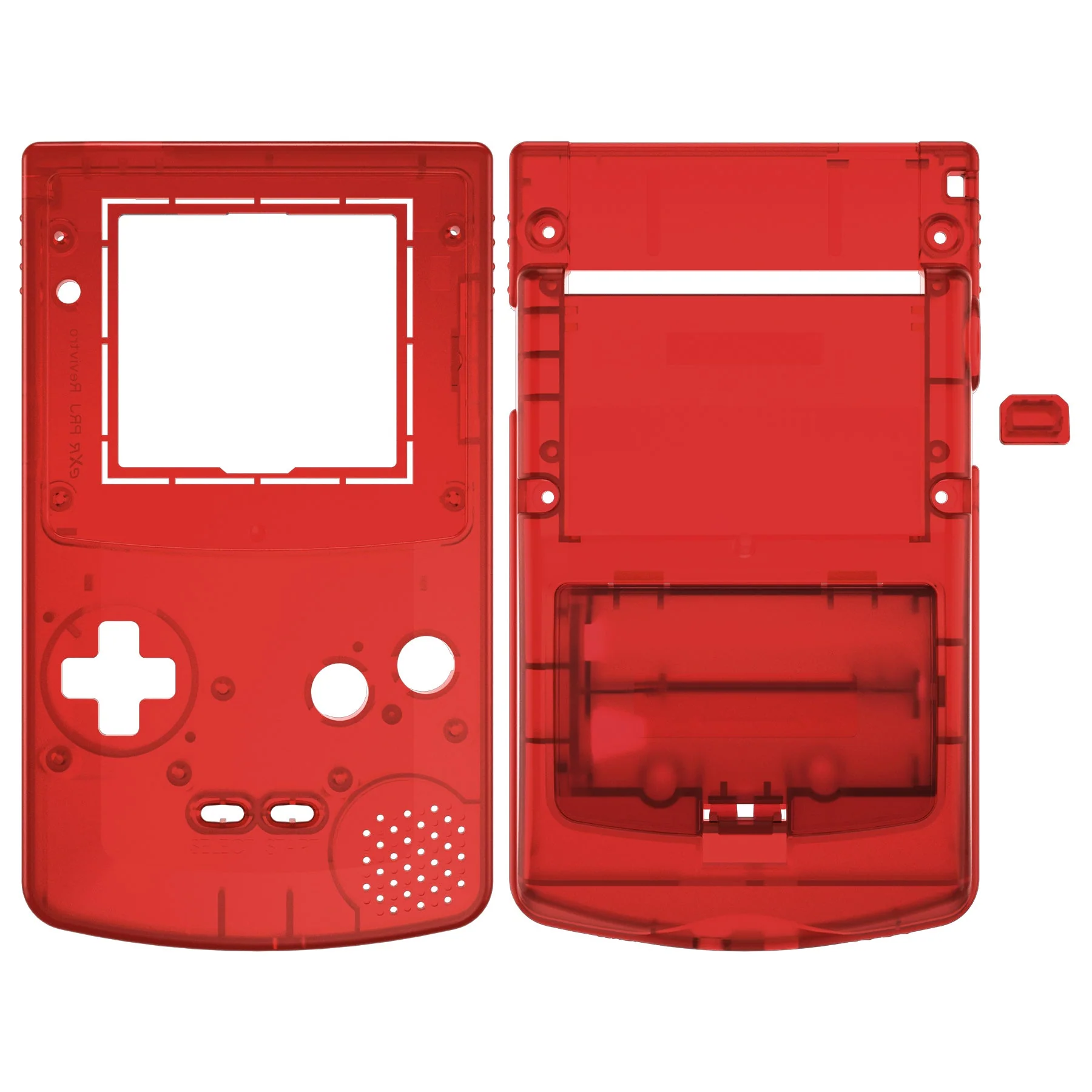 eXtremeRate IPS Ready Upgraded GBC Replacement Full Set Shells with Buttons for Gameboy Color, Compatible with GBC OSD IPS & Regular IPS & Standard LCD - Clear Red - Image 7