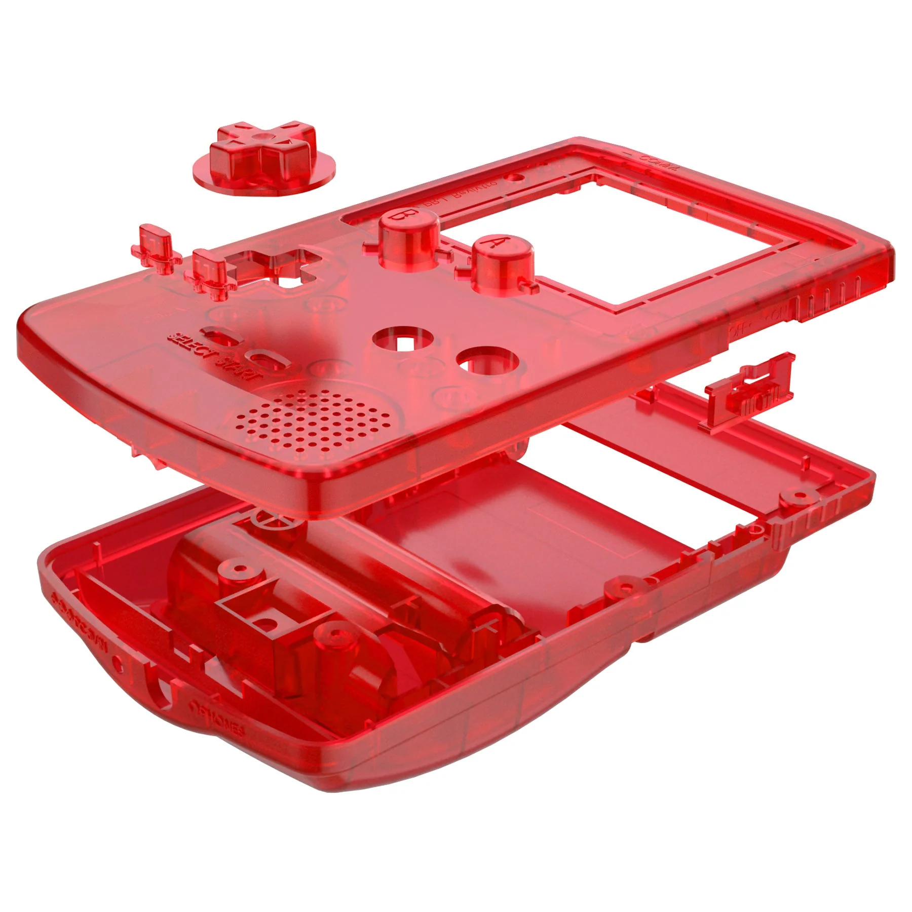 eXtremeRate IPS Ready Upgraded GBC Replacement Full Set Shells with Buttons for Gameboy Color, Compatible with GBC OSD IPS & Regular IPS & Standard LCD - Clear Red - Image 9