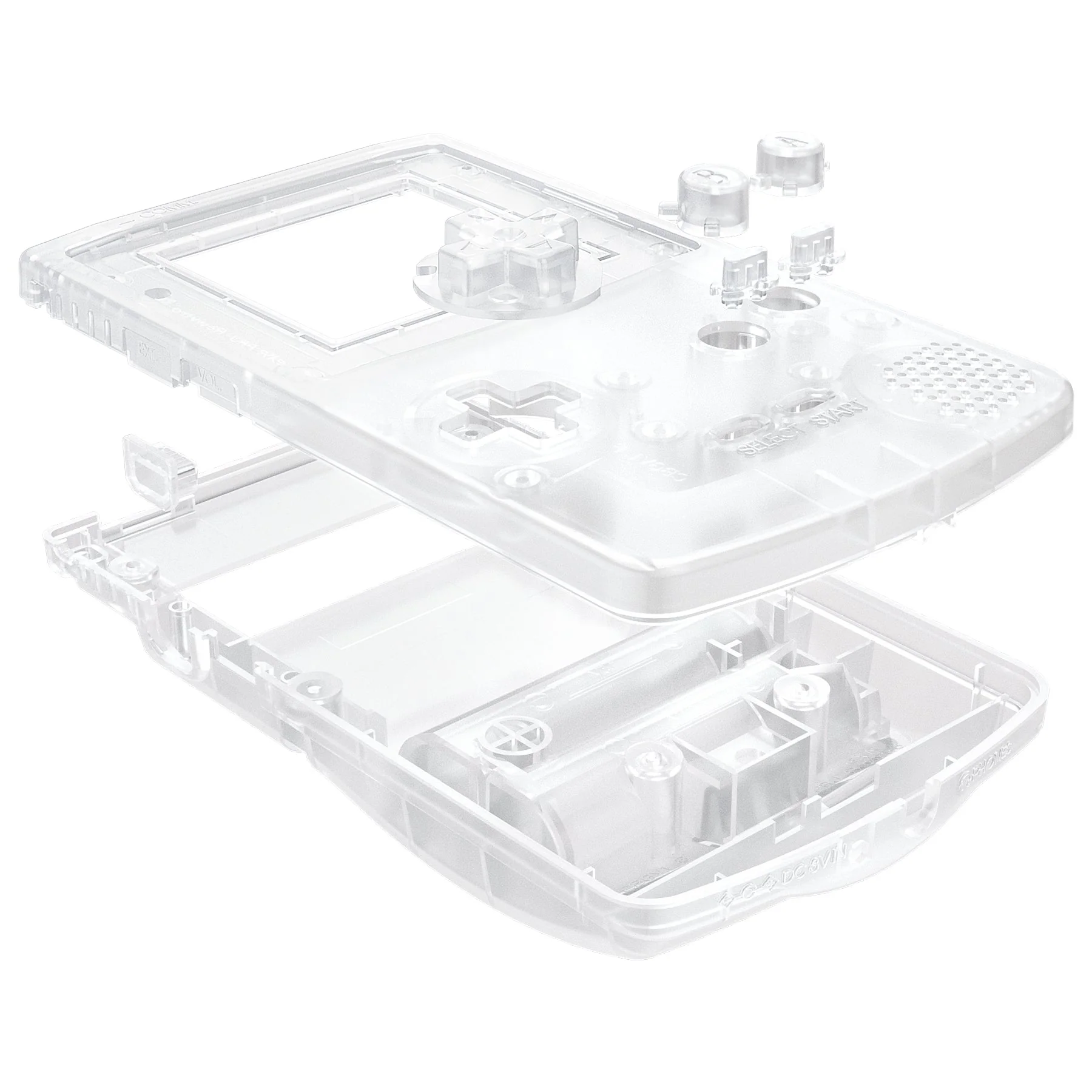 eXtremeRate IPS Ready Upgraded GBC Replacement Full Set Shells with Buttons for Gameboy Color, Compatible with GBC OSD IPS & Regular IPS & Standard LCD - Transparent Clear - Image 8