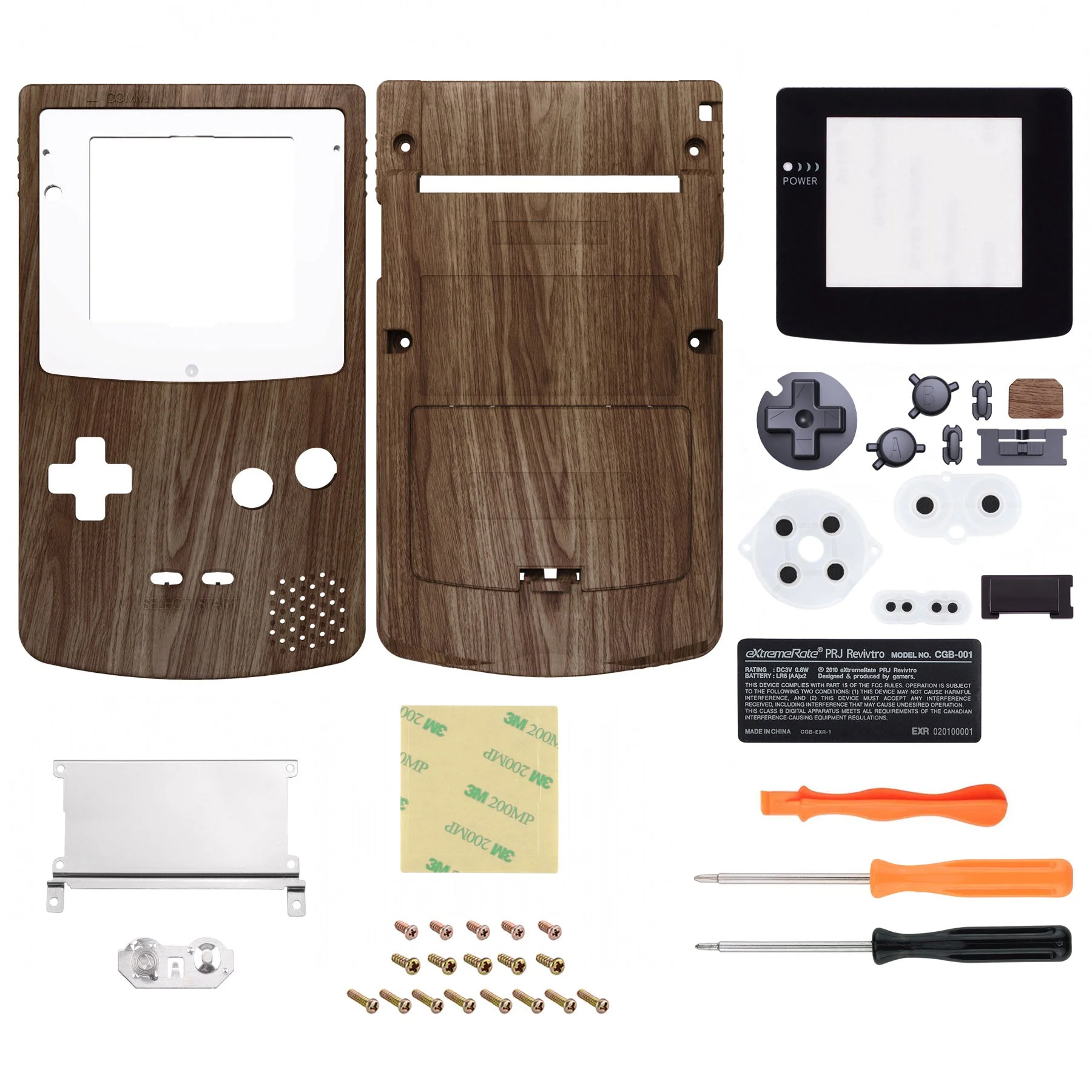 eXtremeRate IPS Ready Upgraded GBC Replacement Full Set Shells with Buttons for Gameboy Color, Compatible with GBC OSD IPS & Regular IPS & Standard LCD - Wood Grain - Image 2