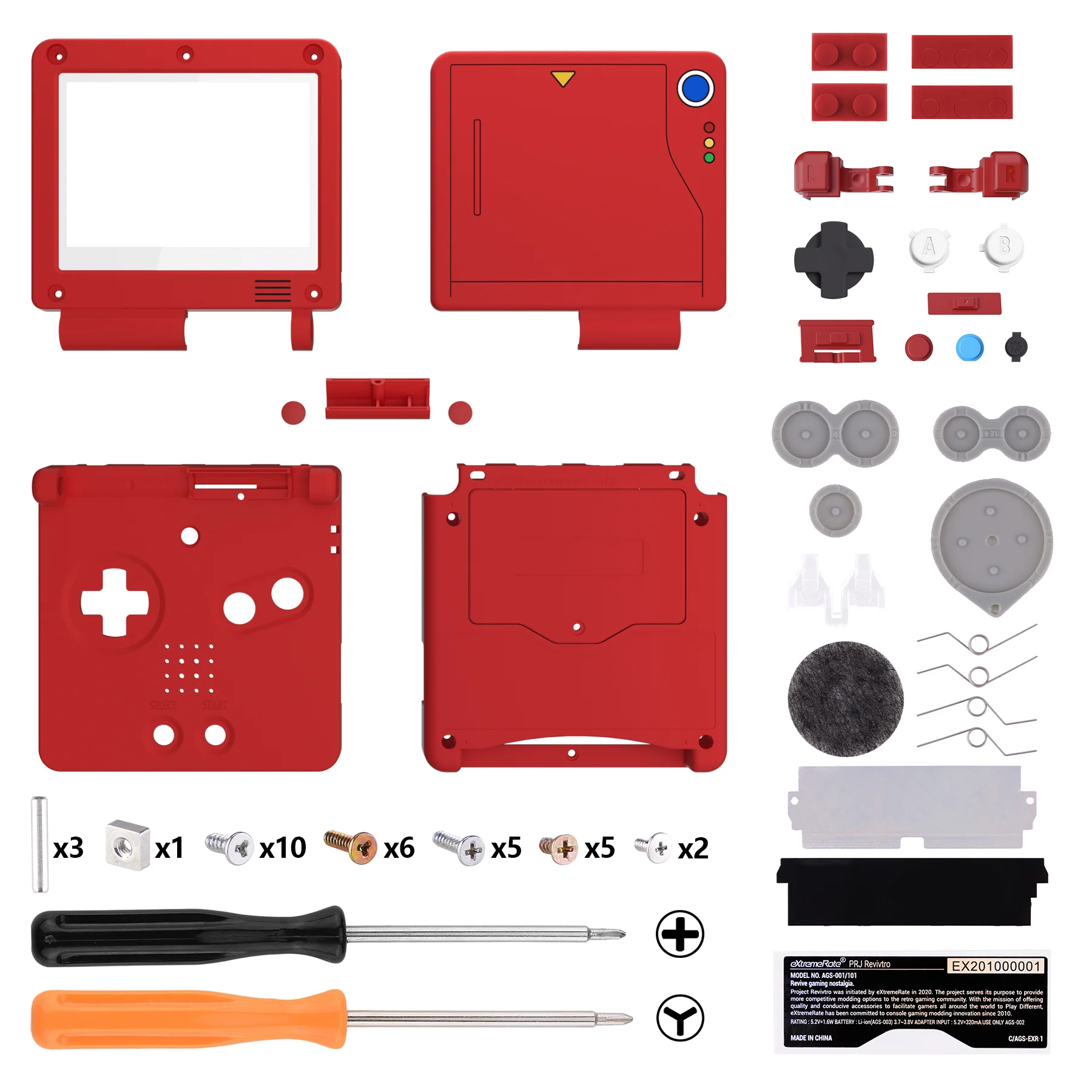 eXtremeRate IPS Ready Upgraded Replacement Full Set Shells with Buttons for Gameboy Advance SP GBA SP, Compatible with Both IPS & Standard LCD - Monster Index Console Style - Image 2