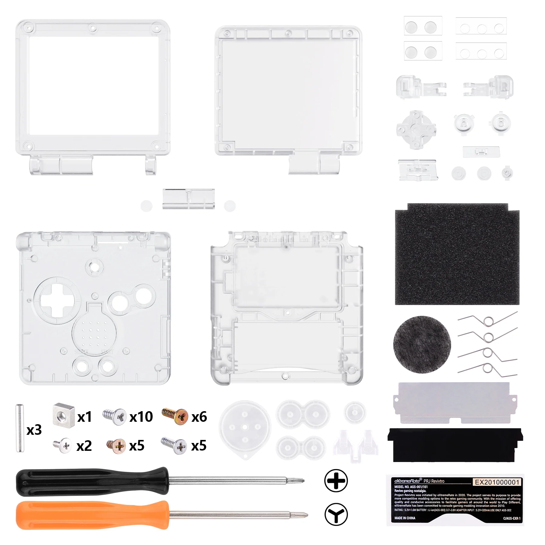 eXtremeRate IPS Ready Upgraded Replacement Full Set Shells with Buttons for Gameboy Advance SP GBA SP, Compatible with Both IPS & Standard LCD - Glow in Dark - Green - Image 3
