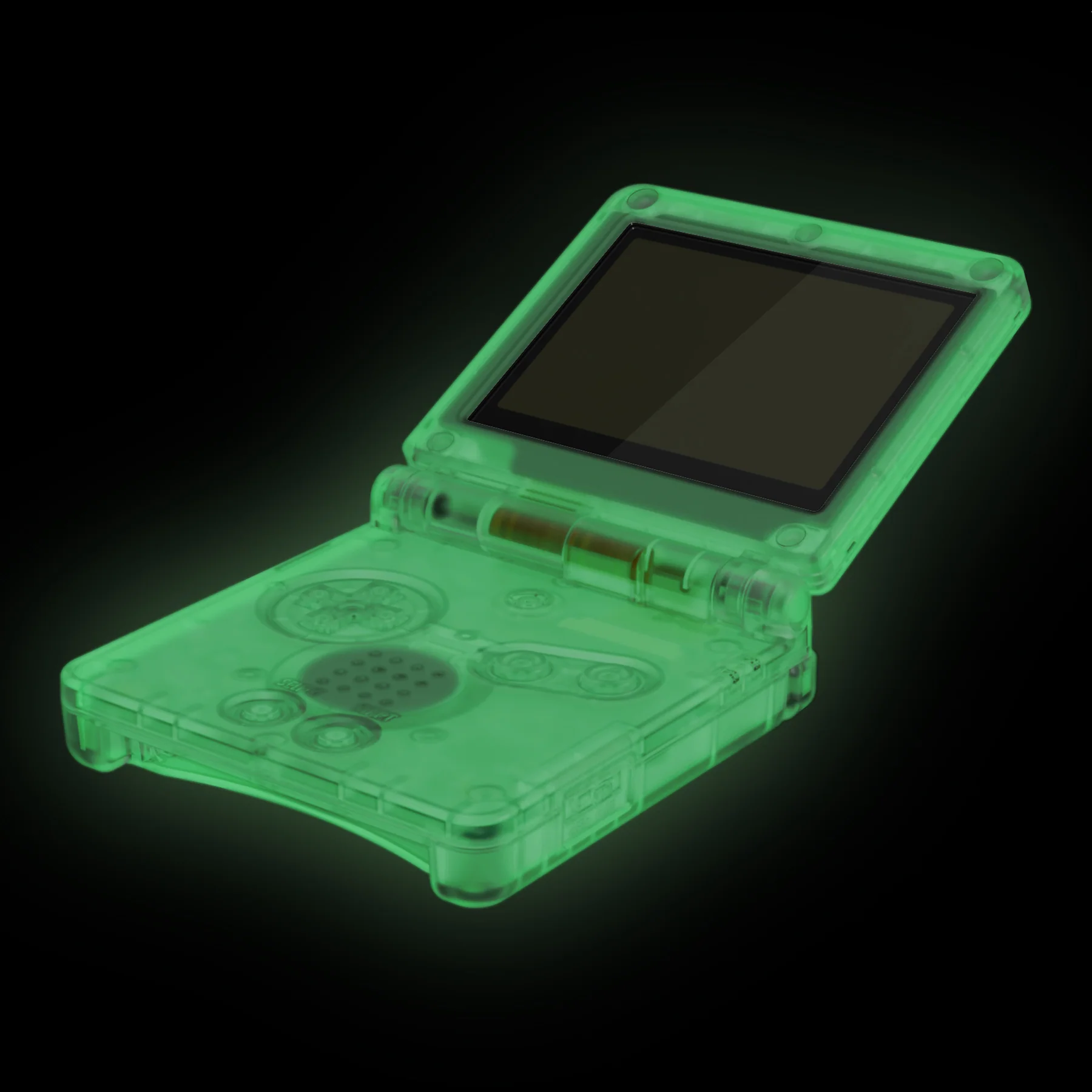 eXtremeRate IPS Ready Upgraded Replacement Full Set Shells with Buttons for Gameboy Advance SP GBA SP, Compatible with Both IPS & Standard LCD - Glow in Dark - Green - Image 5