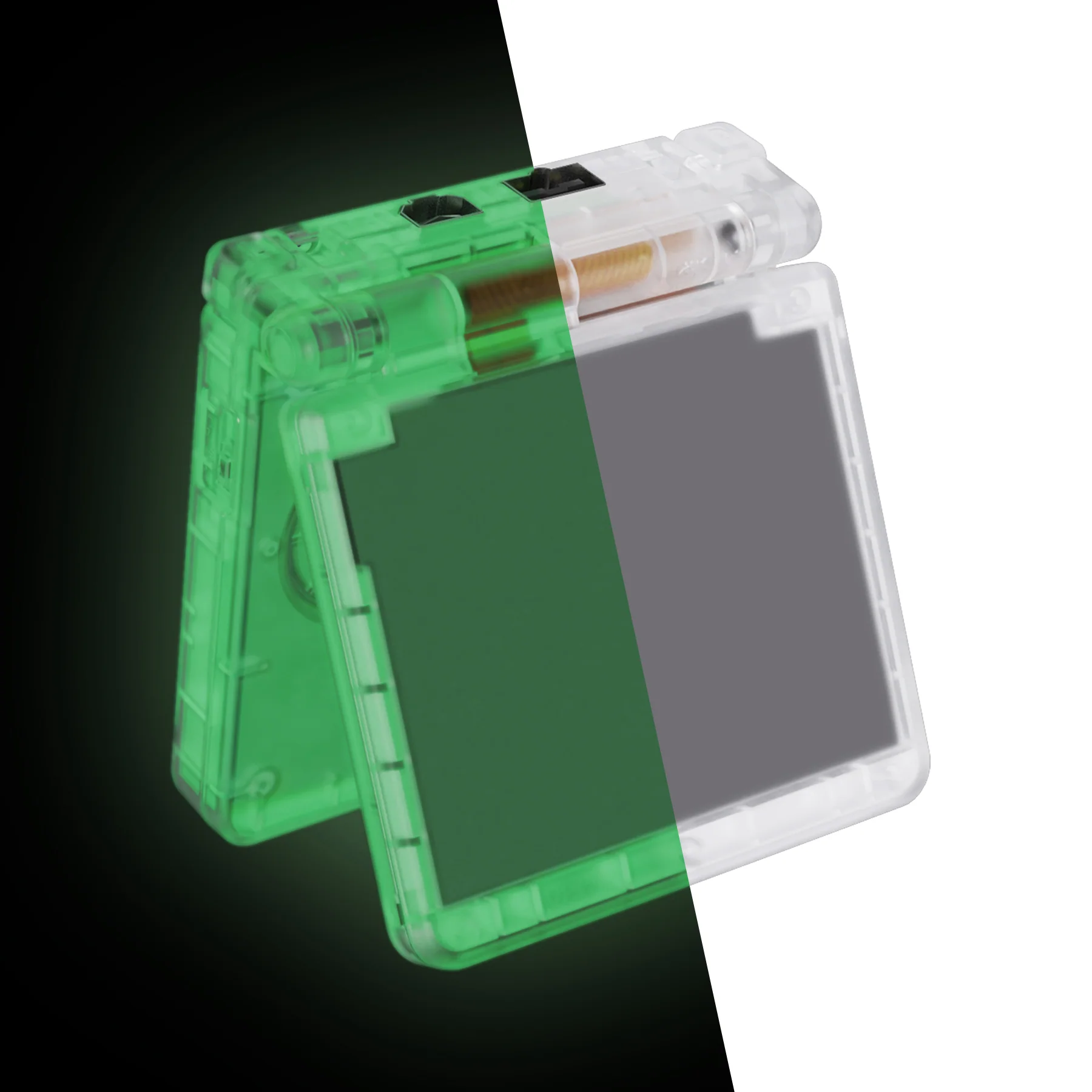 eXtremeRate IPS Ready Upgraded Replacement Full Set Shells with Buttons for Gameboy Advance SP GBA SP, Compatible with Both IPS & Standard LCD - Glow in Dark - Green - Image 6