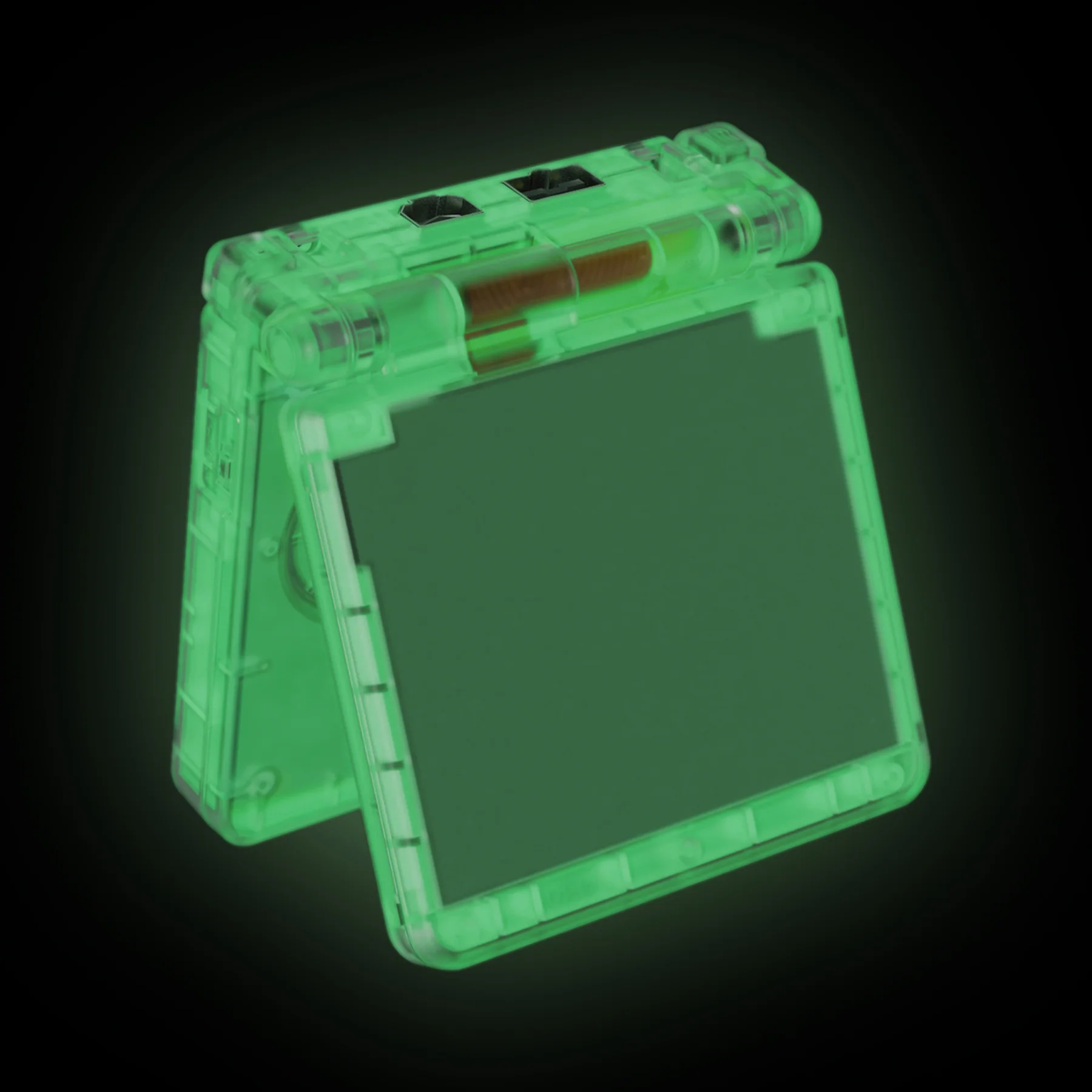 eXtremeRate IPS Ready Upgraded Replacement Full Set Shells with Buttons for Gameboy Advance SP GBA SP, Compatible with Both IPS & Standard LCD - Glow in Dark - Green - Image 7