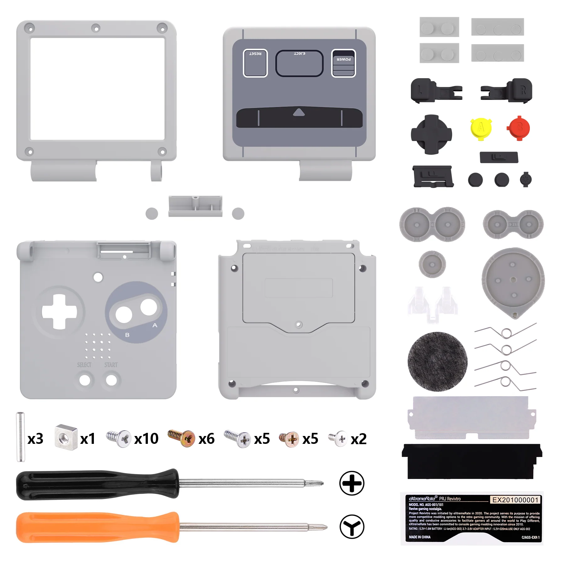 eXtremeRate IPS Ready Upgraded Replacement Full Set Shells with Buttons for Gameboy Advance SP GBA SP, Compatible with Both IPS & Standard LCD - SFC SNES Classic EU Style - Image 2