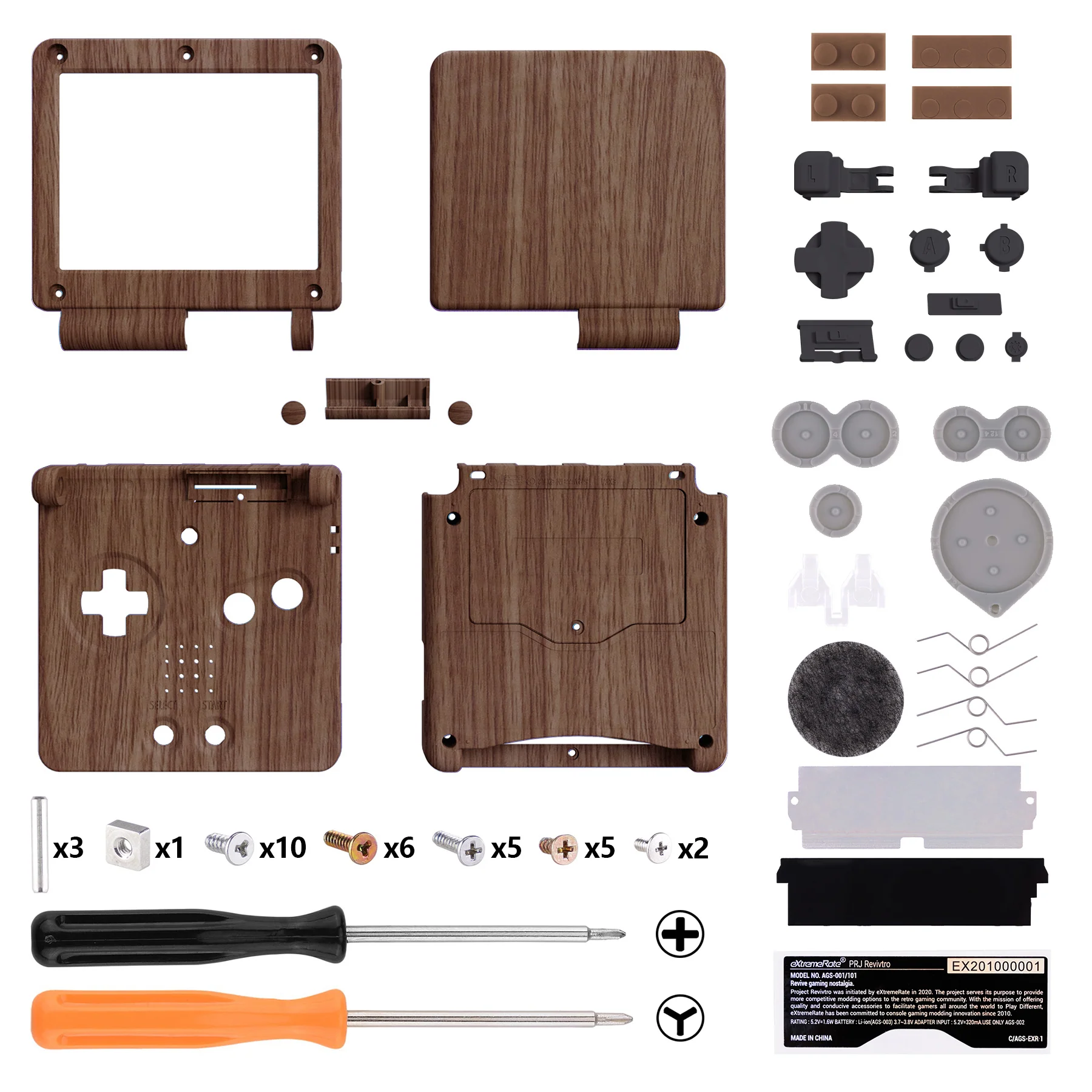 eXtremeRate IPS Ready Upgraded Replacement Full Set Shells with Buttons for Gameboy Advance SP GBA SP, Compatible with Both IPS & Standard LCD - Wood Grain - Image 2
