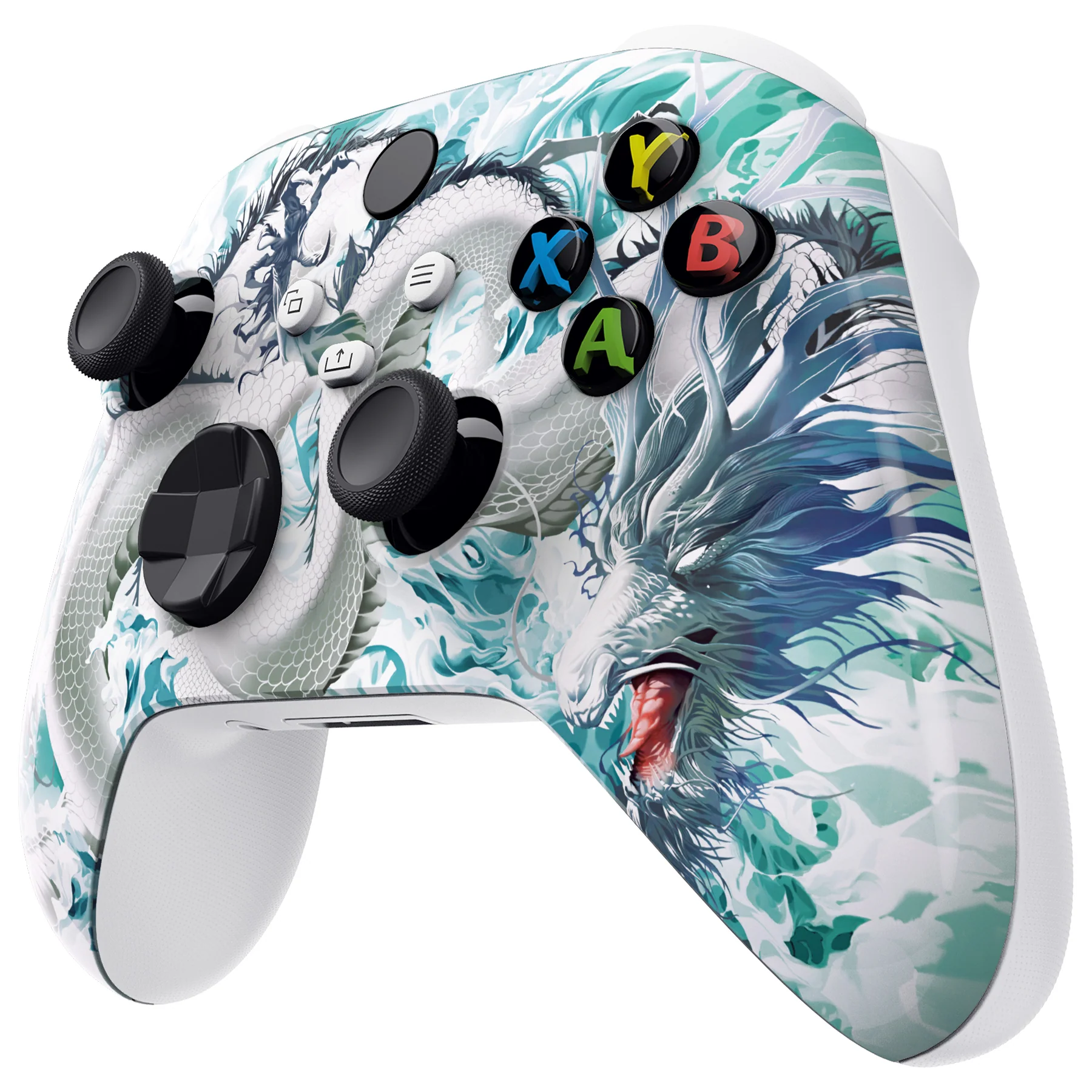 eXtremeRate Replacement Front Housing Shell for Xbox Series X & S Controller - Jade Dragon - Cloud Dominator - Image 4