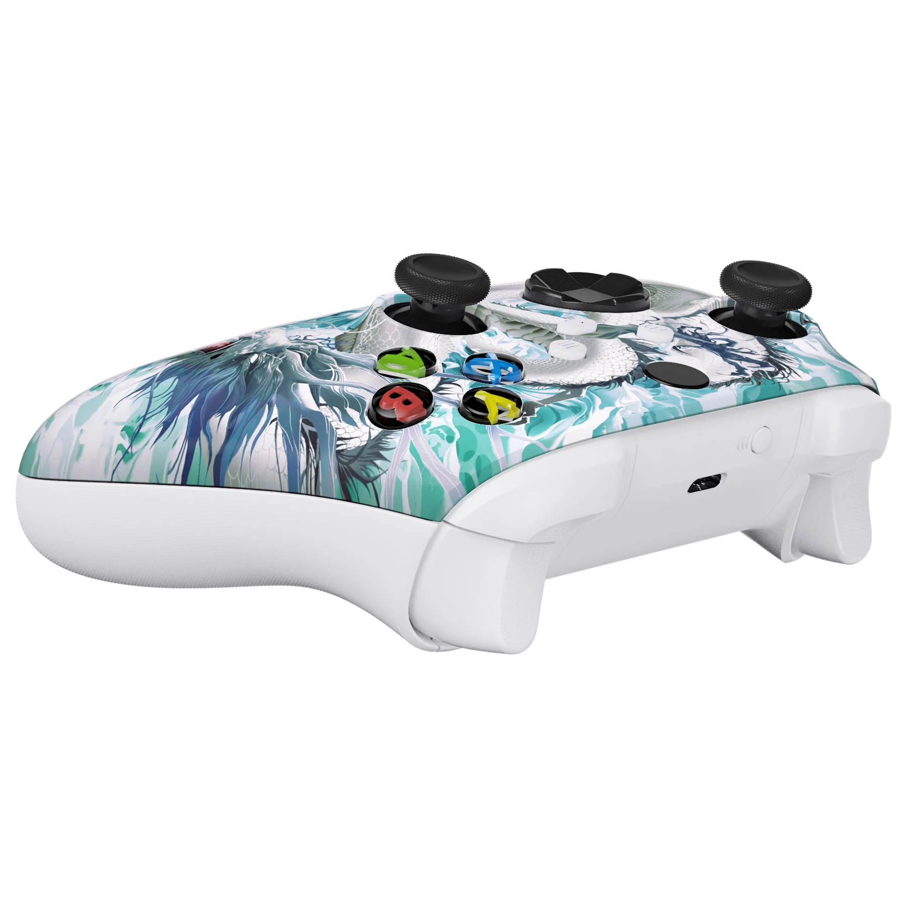 eXtremeRate Replacement Front Housing Shell for Xbox Series X & S Controller - Jade Dragon - Cloud Dominator - Image 6