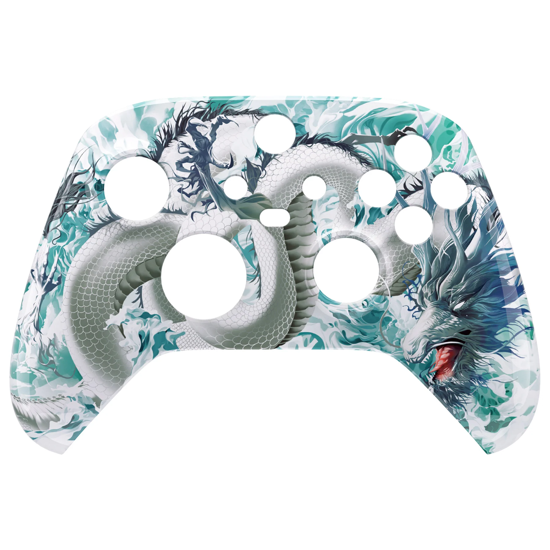 eXtremeRate Replacement Front Housing Shell for Xbox Series X & S Controller - Jade Dragon - Cloud Dominator - Image 7