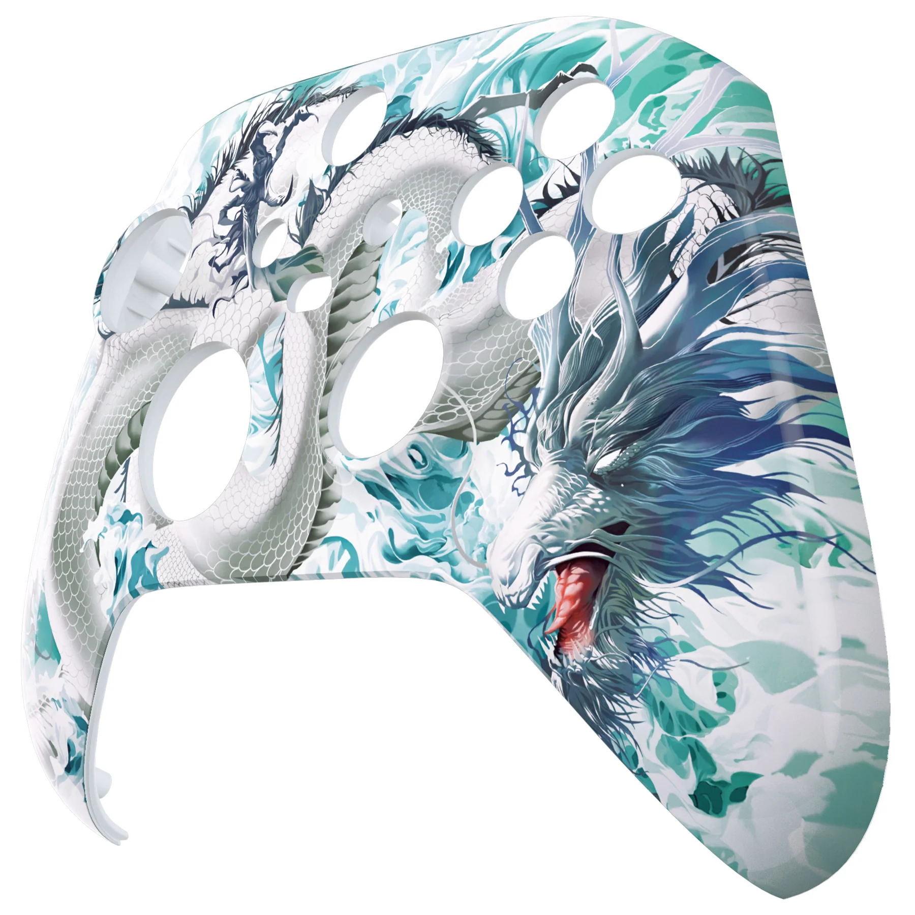 eXtremeRate Replacement Front Housing Shell for Xbox Series X & S Controller - Jade Dragon - Cloud Dominator - Image 8