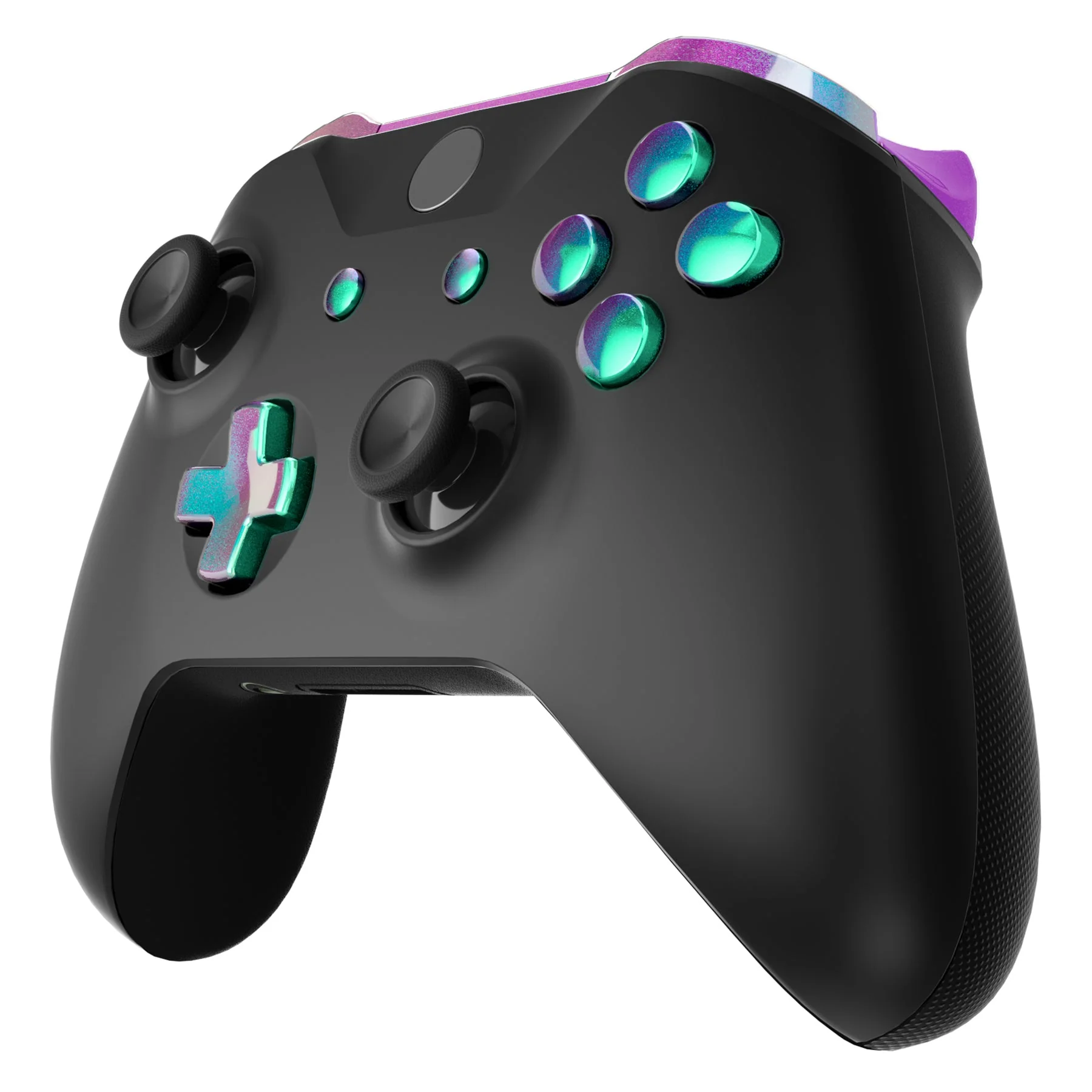 eXtremeRate Replacement Full Set Buttons for Xbox One X & S Controller (Model 1708) - Chameleon Green Purple - Image 4