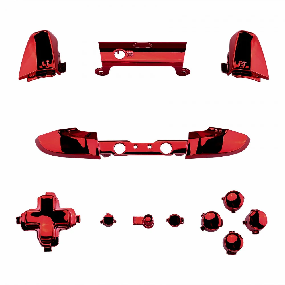 eXtremeRate Replacement Full Set Buttons for Xbox One X & S Controller (Model 1708) - Chrome Red - Image 2