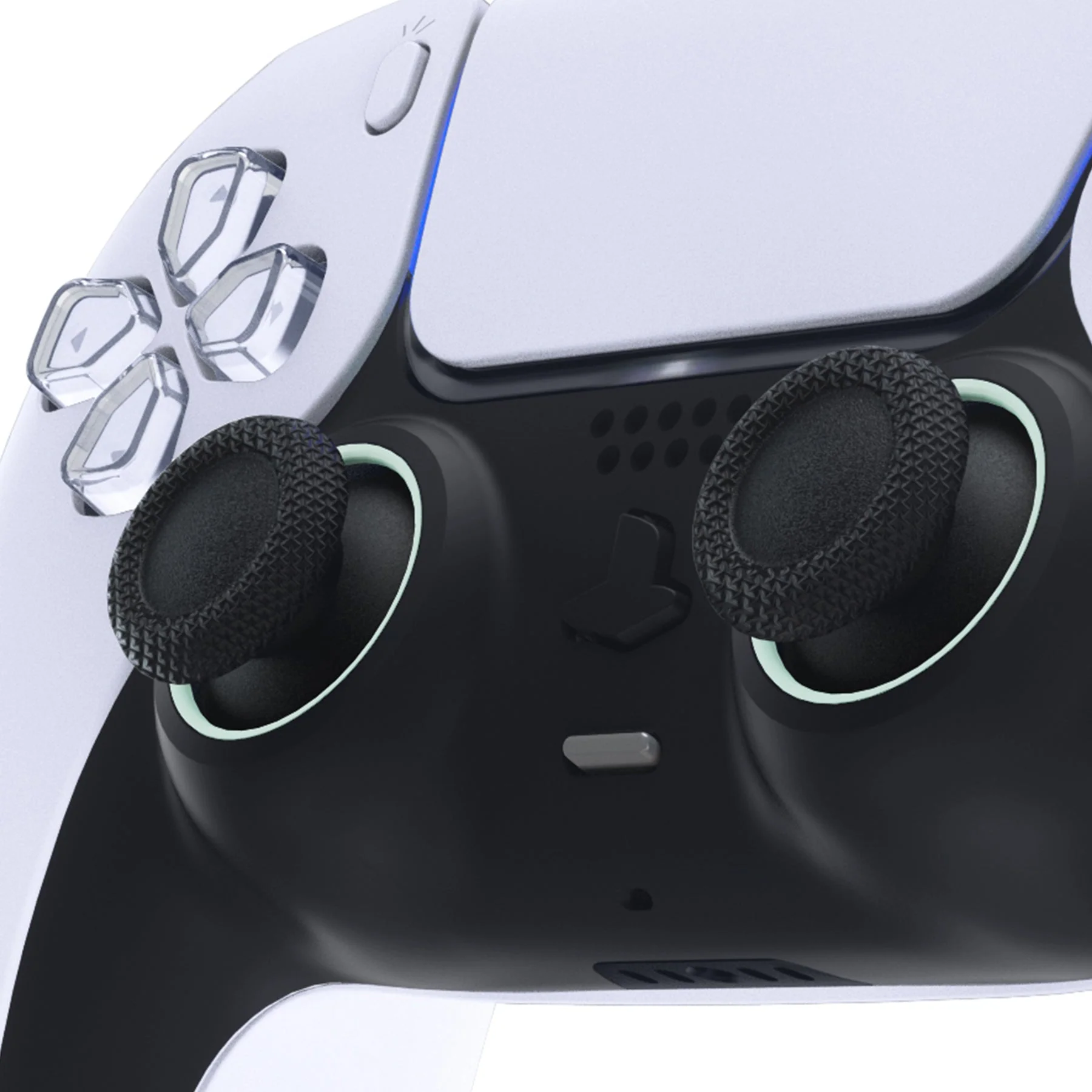 eXtremeRate Custom Replacement Accent Rings for PS5 Controller - Light Cyan - Image 5