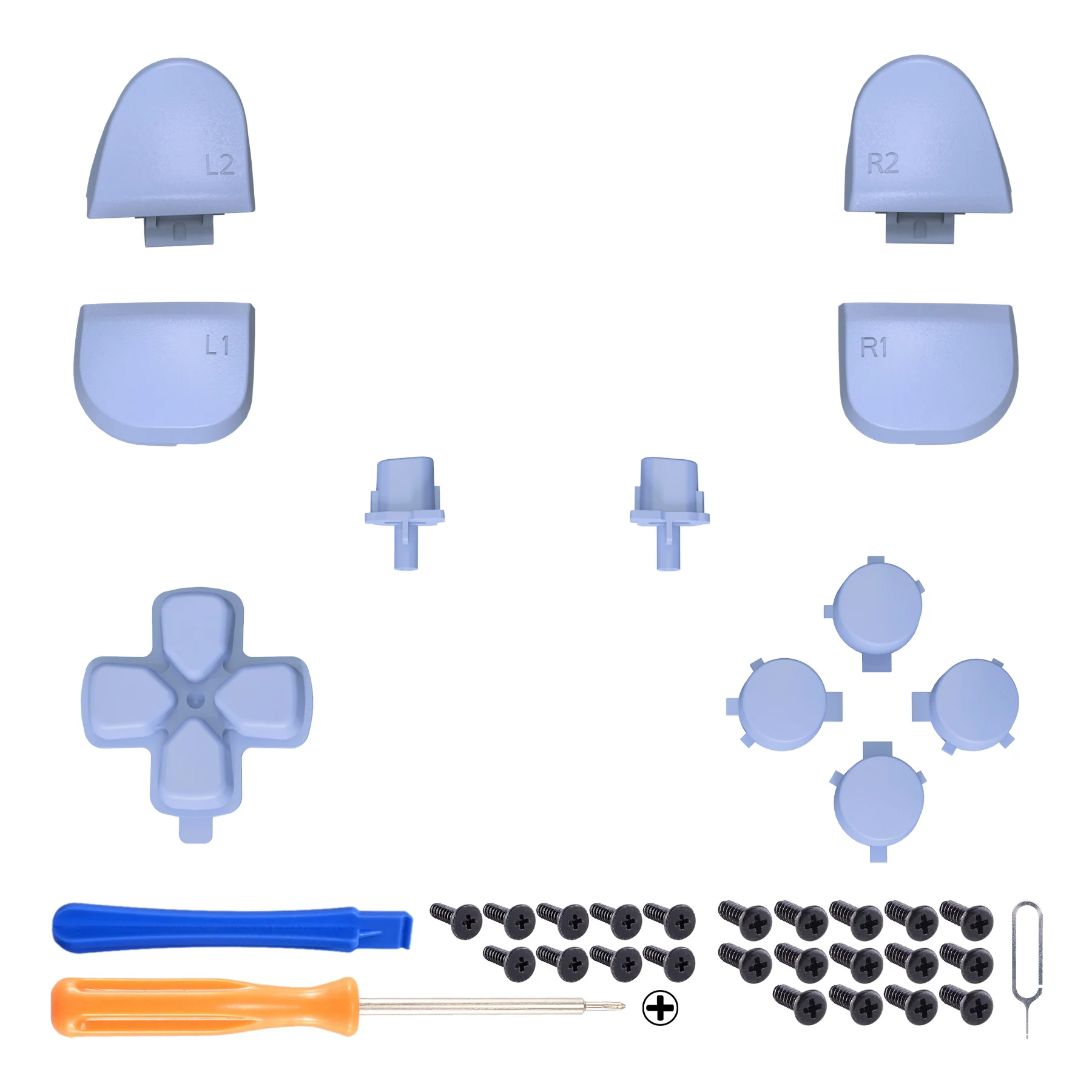 eXtremeRate Replacement Full Set Buttons Compatible with PS5 Controller BDM-030/040/050/060 - Light Violet - Image 2