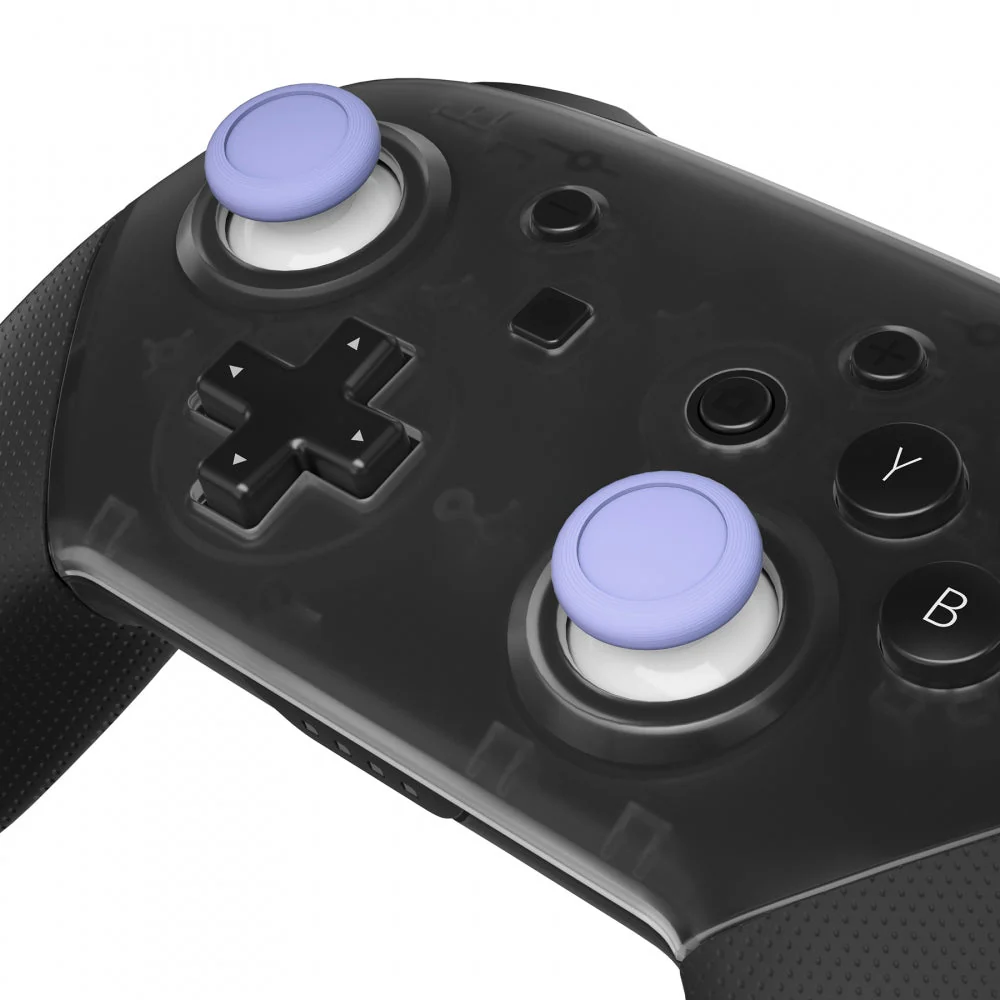 eXtremeRate Replacement Dual-color 3D Joystick Thumbsticks for Nintendo Switch Pro Controller - Light Violet & White - Image 2