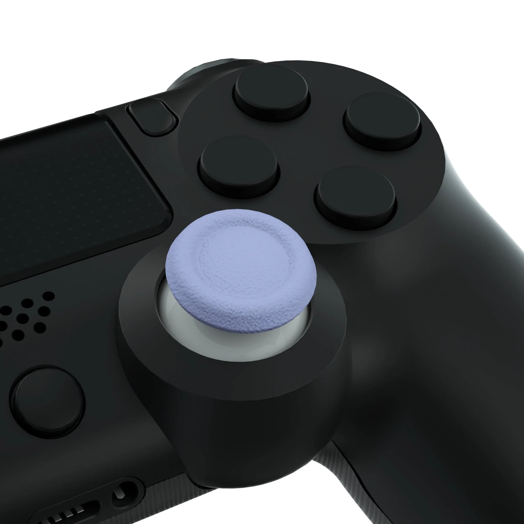 eXtremeRate Dual-Color Replacement 3D Joystick Thumbsticks Compatible with PS4 Slim Pro Controller - Light Violet & White - Image 2