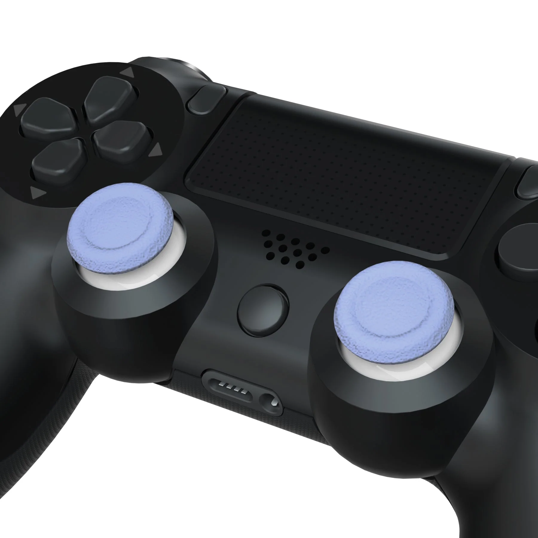eXtremeRate Dual-Color Replacement 3D Joystick Thumbsticks Compatible with PS4 Slim Pro Controller - Light Violet & White - Image 3