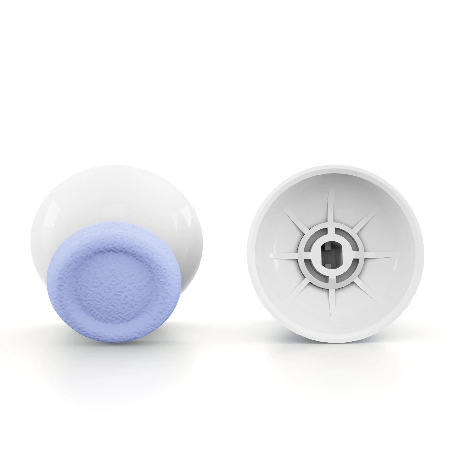eXtremeRate Dual-Color Replacement 3D Joystick Thumbsticks Compatible with PS4 Slim Pro Controller - Light Violet & White - Image 5