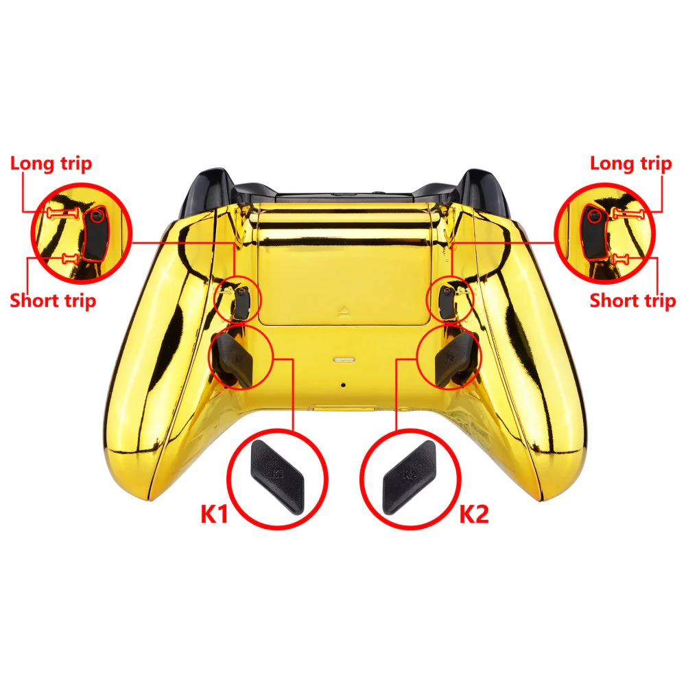 eXtremeRate Lofty Remappable Remap & Trigger Stop Kit for Xbox One X & S Controller - Chrome Gold - Image 5