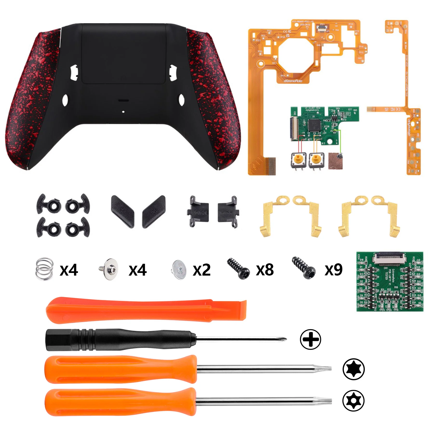 eXtremeRate Lofty Remappable Remap & Trigger Stop Kit for Xbox One X & S Controller - Textured Red - Image 2