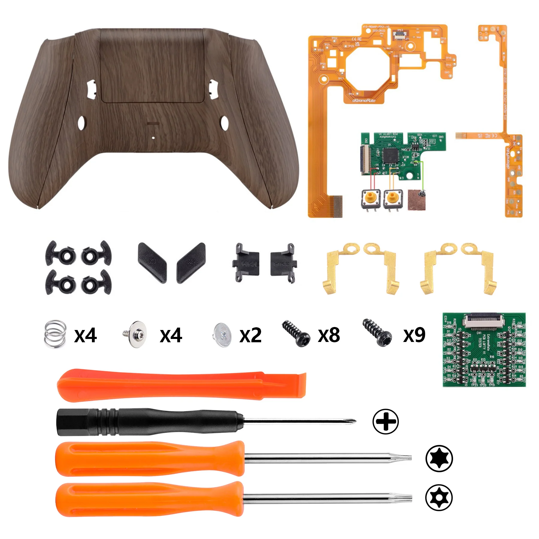eXtremeRate Lofty Remappable Remap & Trigger Stop Kit for Xbox One X & S Controller - Wood Grain - Image 2