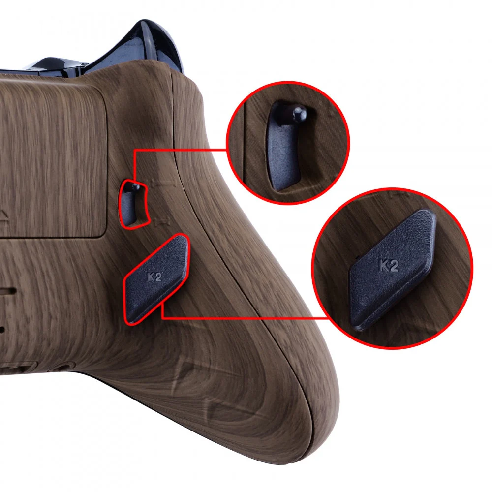 eXtremeRate Lofty Remappable Remap & Trigger Stop Kit for Xbox One X & S Controller - Wood Grain - Image 8