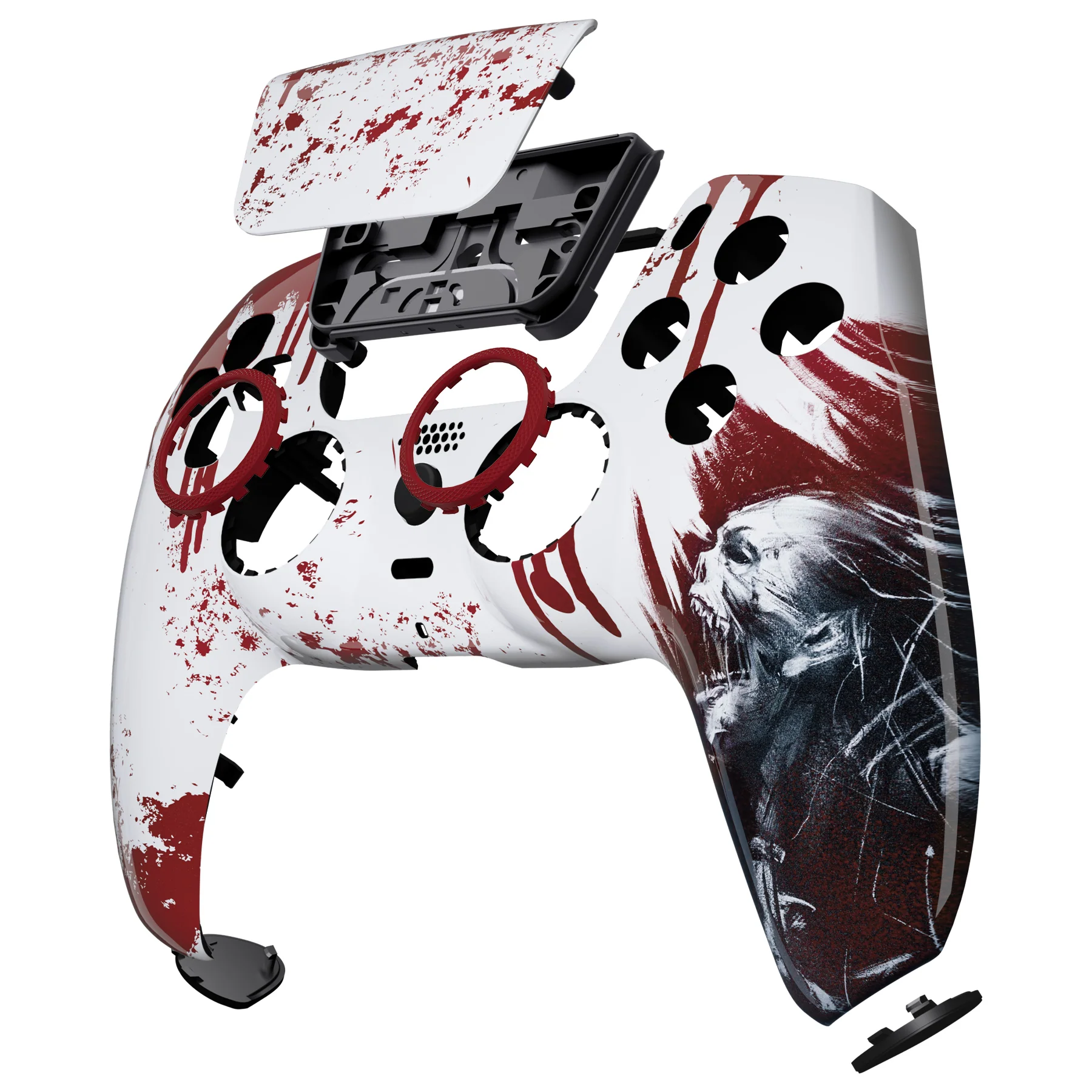eXtremeRate LUNA Redesigned Replacement Front Shell with Touchpad Compatible with PS5 Controller BDM-010/020/030/040/050/060 - Blood Zombie - Image 11