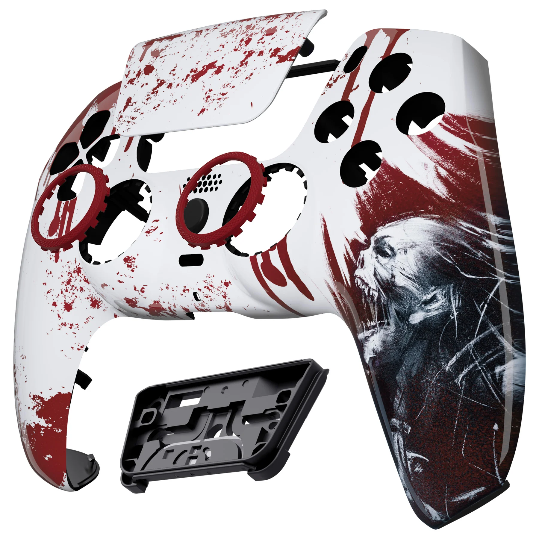 eXtremeRate LUNA Redesigned Replacement Front Shell with Touchpad Compatible with PS5 Controller BDM-010/020/030/040/050/060 - Blood Zombie - Image 9
